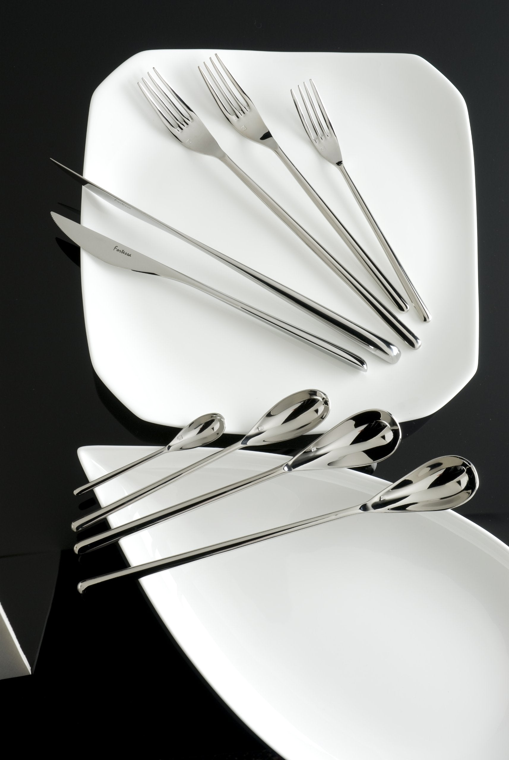 Fortessa Dragonfly 18/10 Stainless Steel Flatware Table Fork, 8.25-Inch, Set Of 12