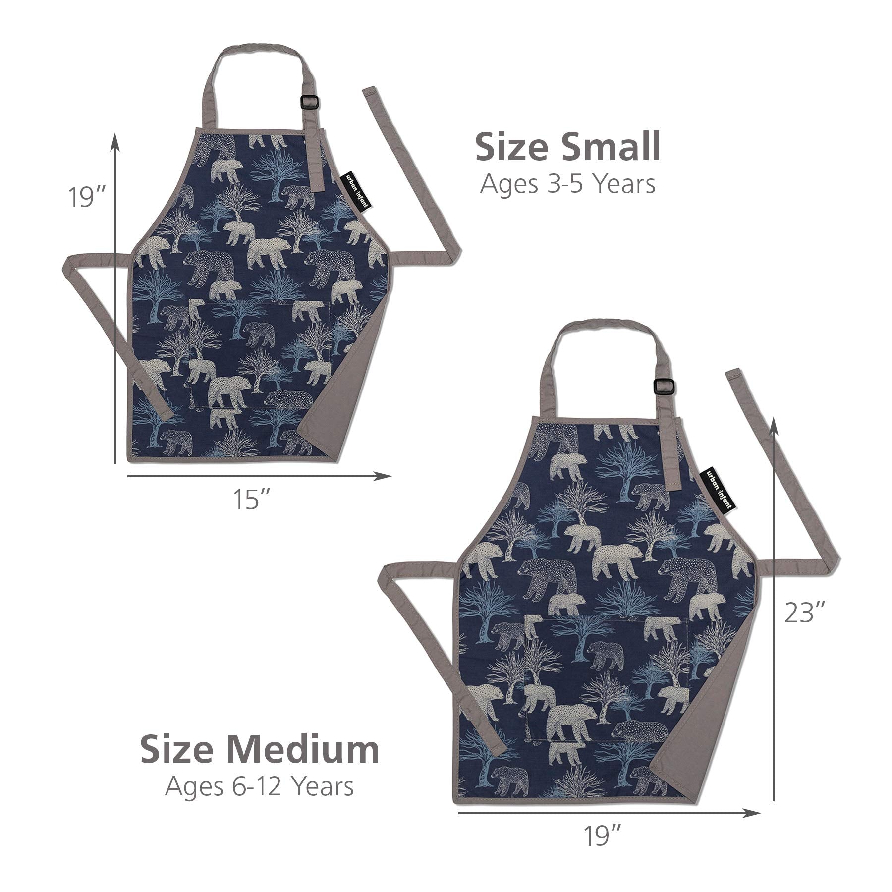 Urban Infant Little Helper Kids Apron - Children'S Cooking Art Gardening - Great Gift For Toddler Boys And Girls - Bears, Medium