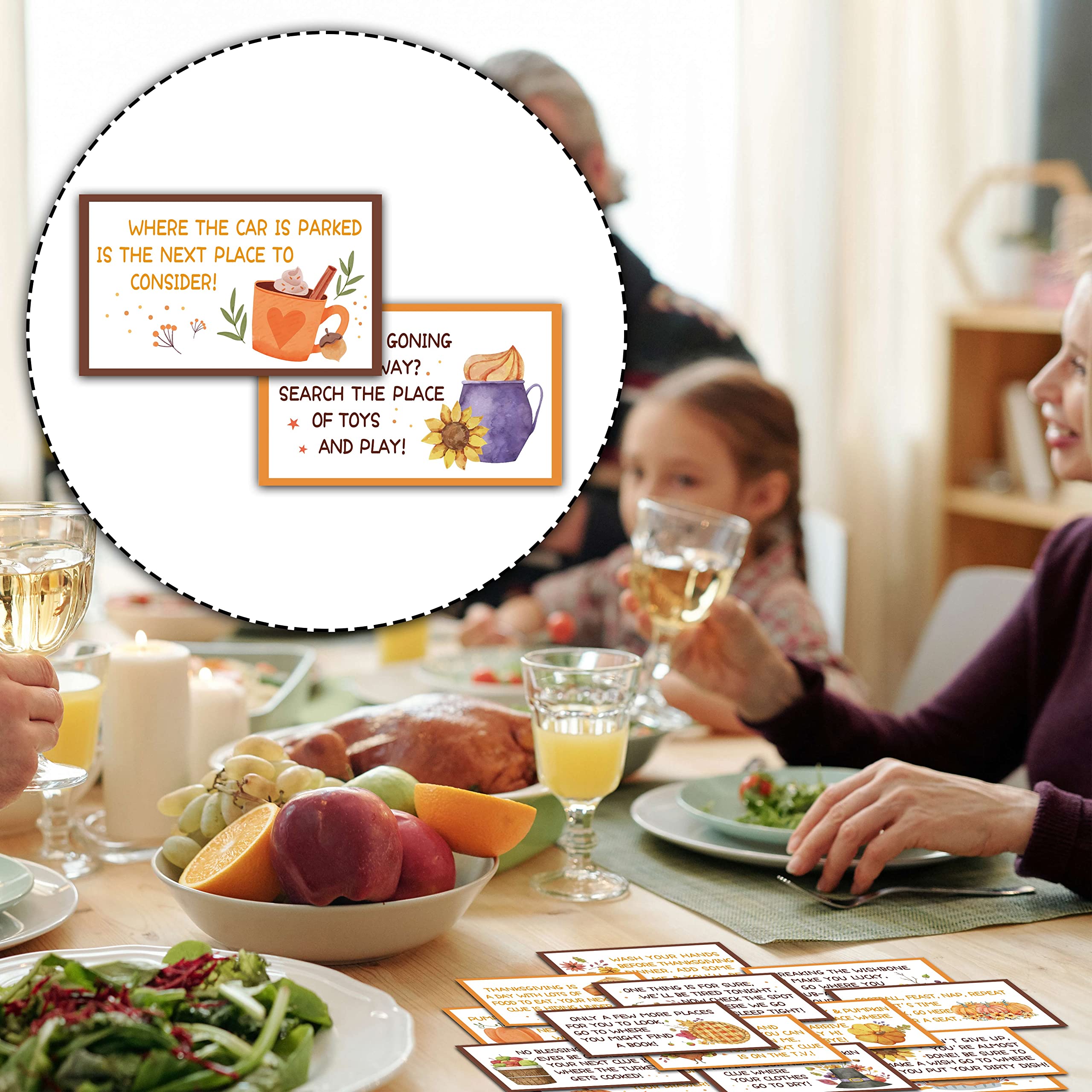 Eyouyeqi Fall Scavenger Treasure Hunt Clue Cards For Kids, Pumpkin Riddle Cards, Indoor Outdoor Autumn Activity (16 Cards With E