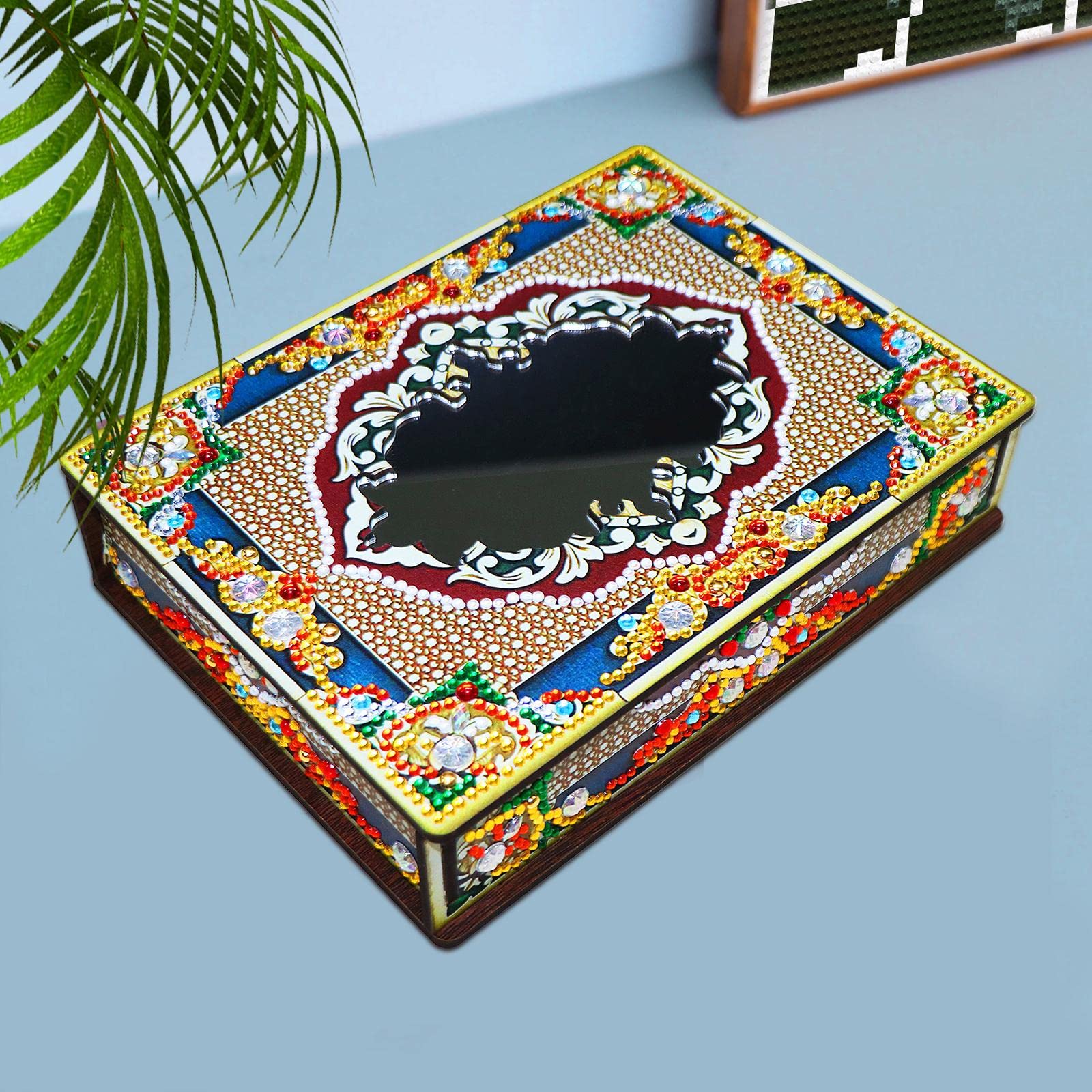 Enakshi Diamond Painting Box Handmade Trinket Box Jewelry Organizer Storage Boxes Stylee Crafts | Needlecrafts & Yarn | Embroide