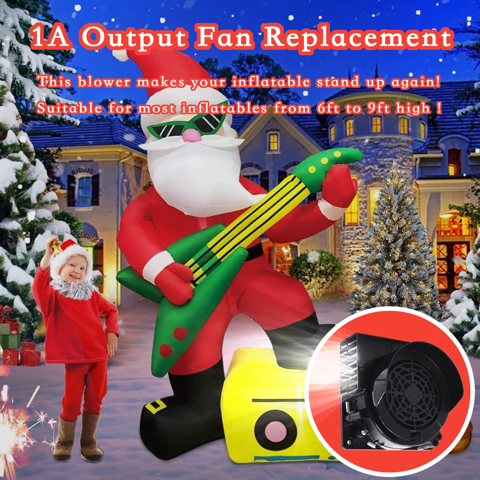 DONGERMAER Replacement Inflatable Fan Replacement, 1.5A Adapter for Christmas HalloweenYard Inflatables Blow Up Outdoor Inflatab