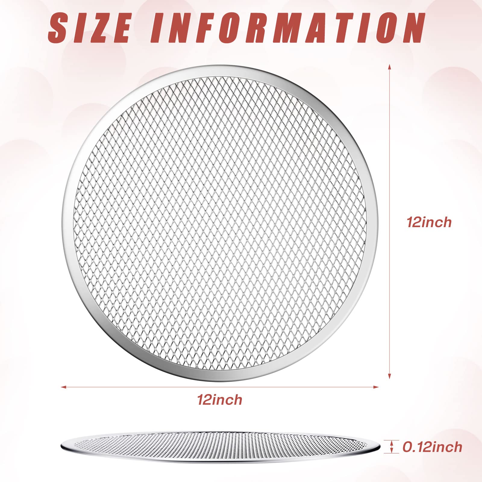 Tanlade 8 Pcs Round Aluminum Alloy Pizza Pan With Holes 12 Inches Mesh Pizza Baking Screen Metal Pizza Tray For Oven For Home Re