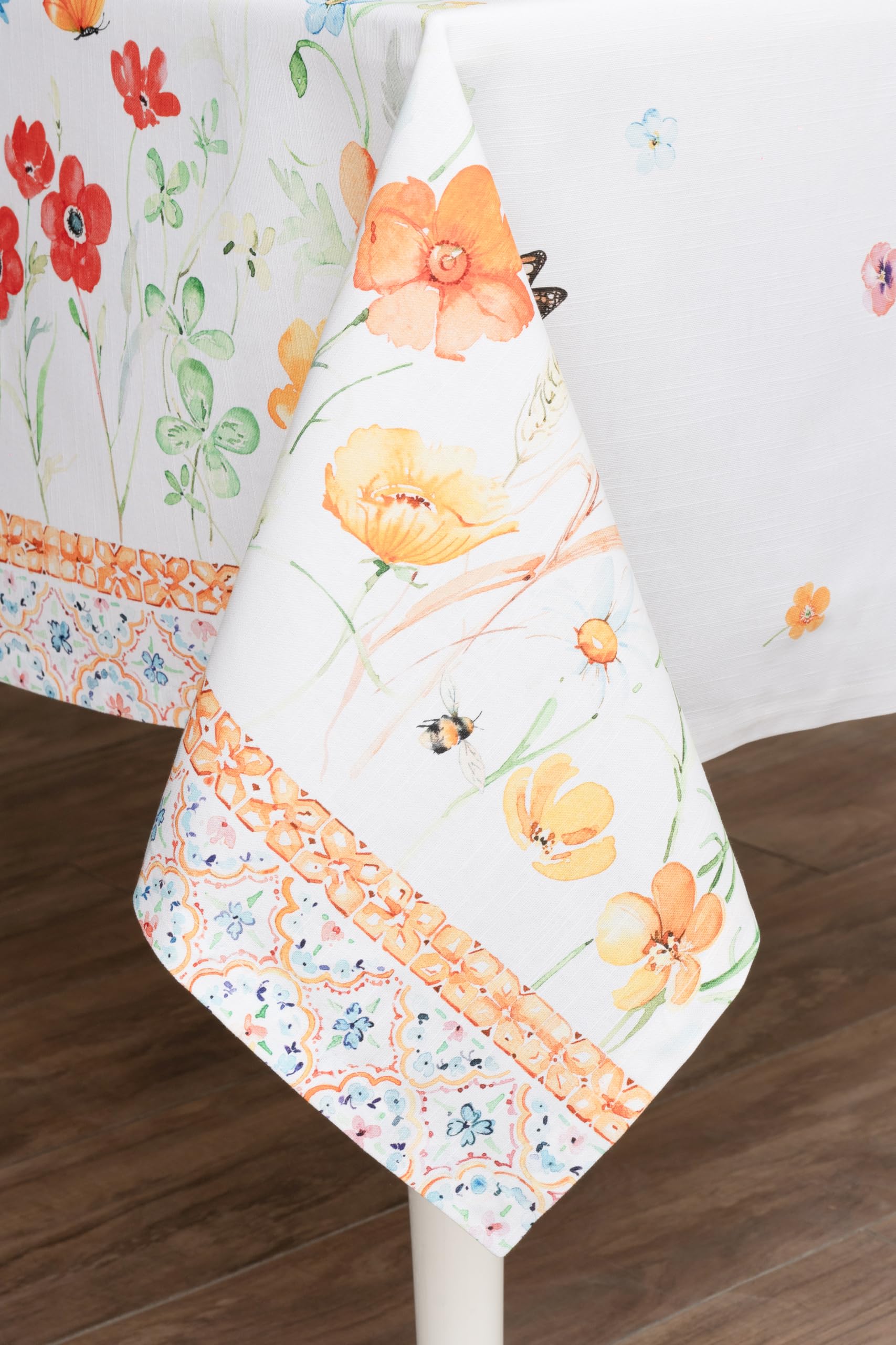 Maison D' Hermine Table Cover 100% Cotton 70X108 Decorative Tablecloth Washable Square Tablecloths For Gifts, Dining, Home,