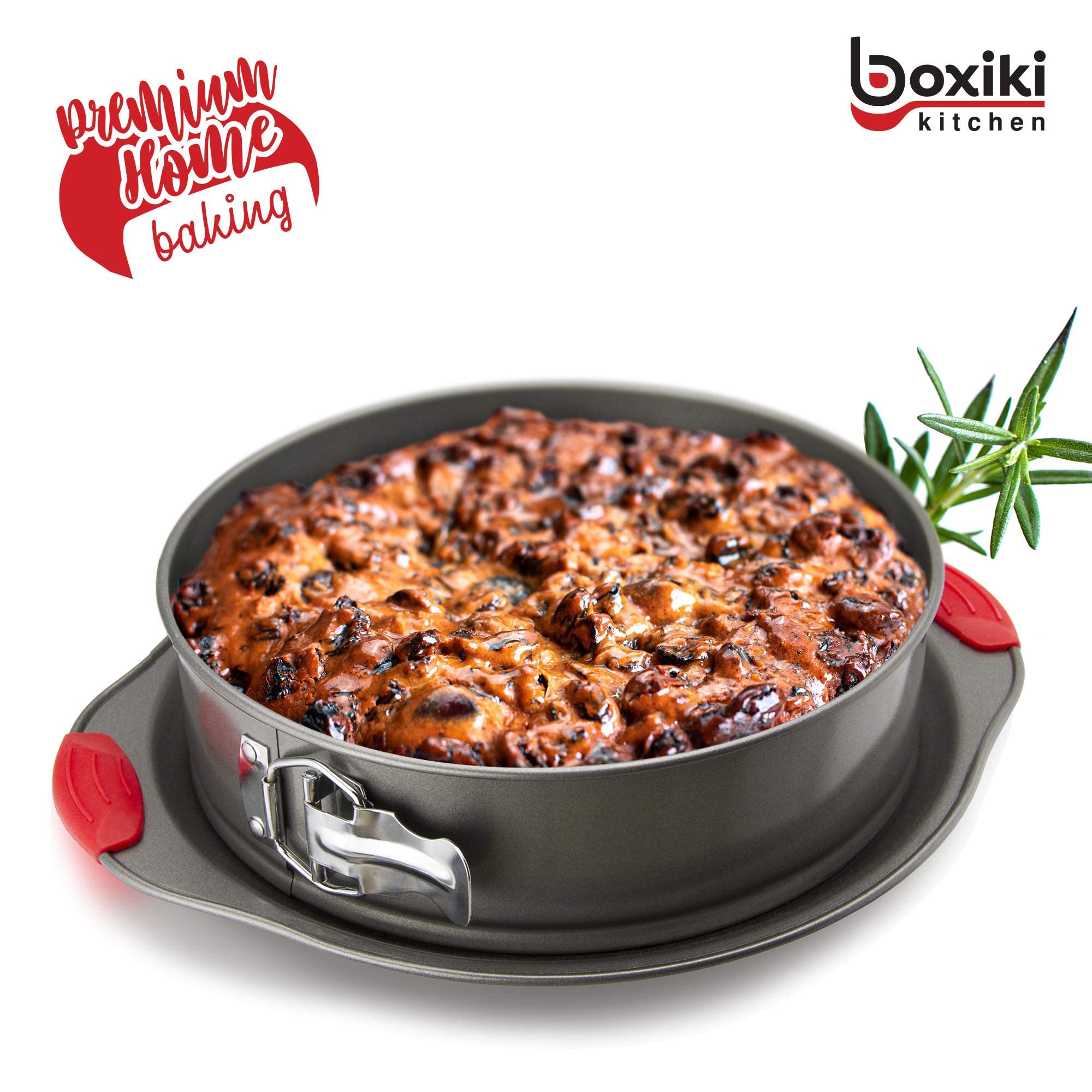 Boxiki Kitchen 10 Inch Nonstick Springform Pan, Professional Spring Form And Cheesecake Baking Mold, Leakproof Cake Pan With Sil