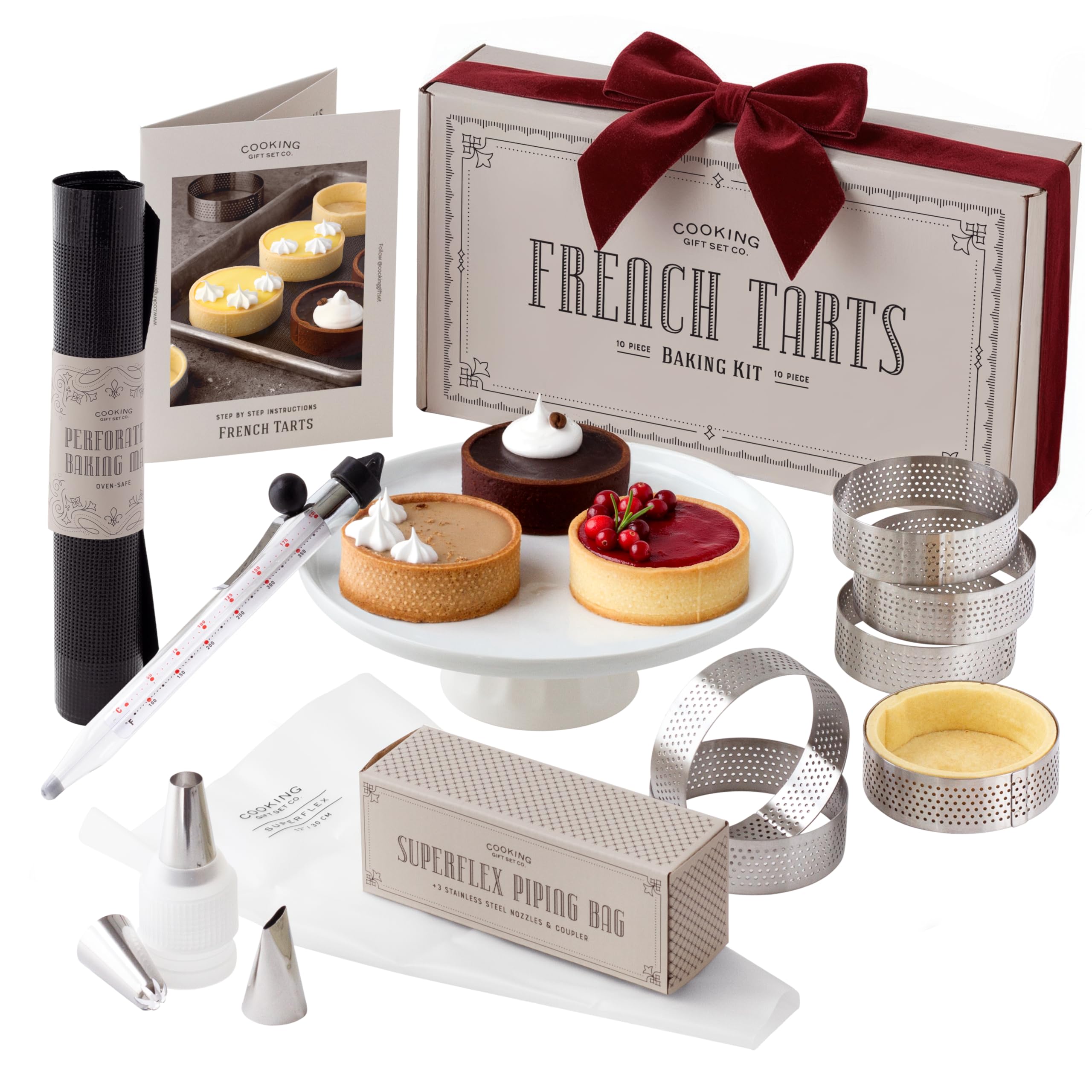 French Tart Baking Set | Mothers Day Unique Baking Gifts Kitchen Baking Supplies Present Food Making Kit For Adults & Parisian C