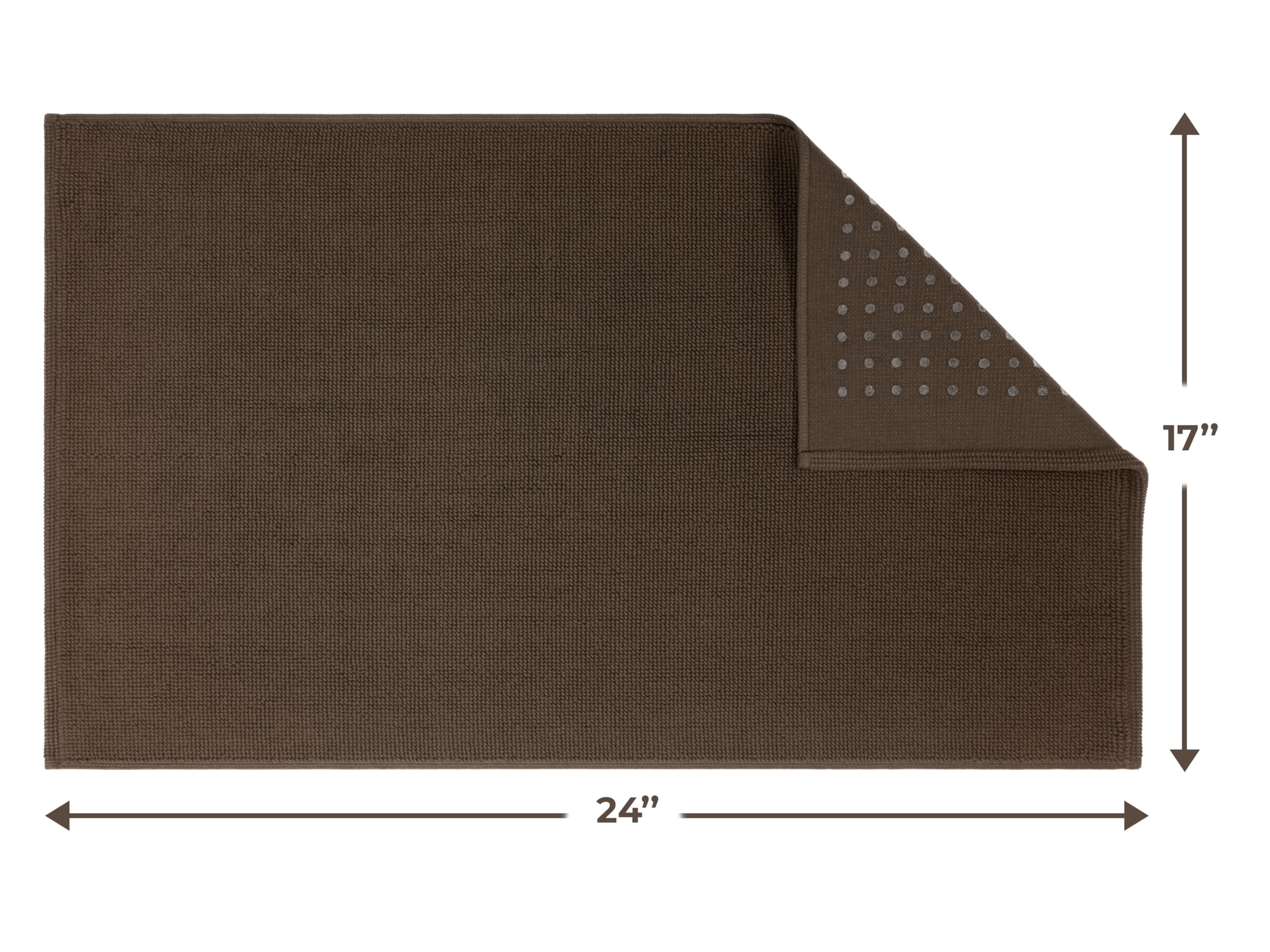 Cotton Paradise Bath Rug for Bathroom  17x24 inch 100% Cotton Non Slip Bath Mat Rug  Soft Absorbent Machine Washable  Brown Bath Rug