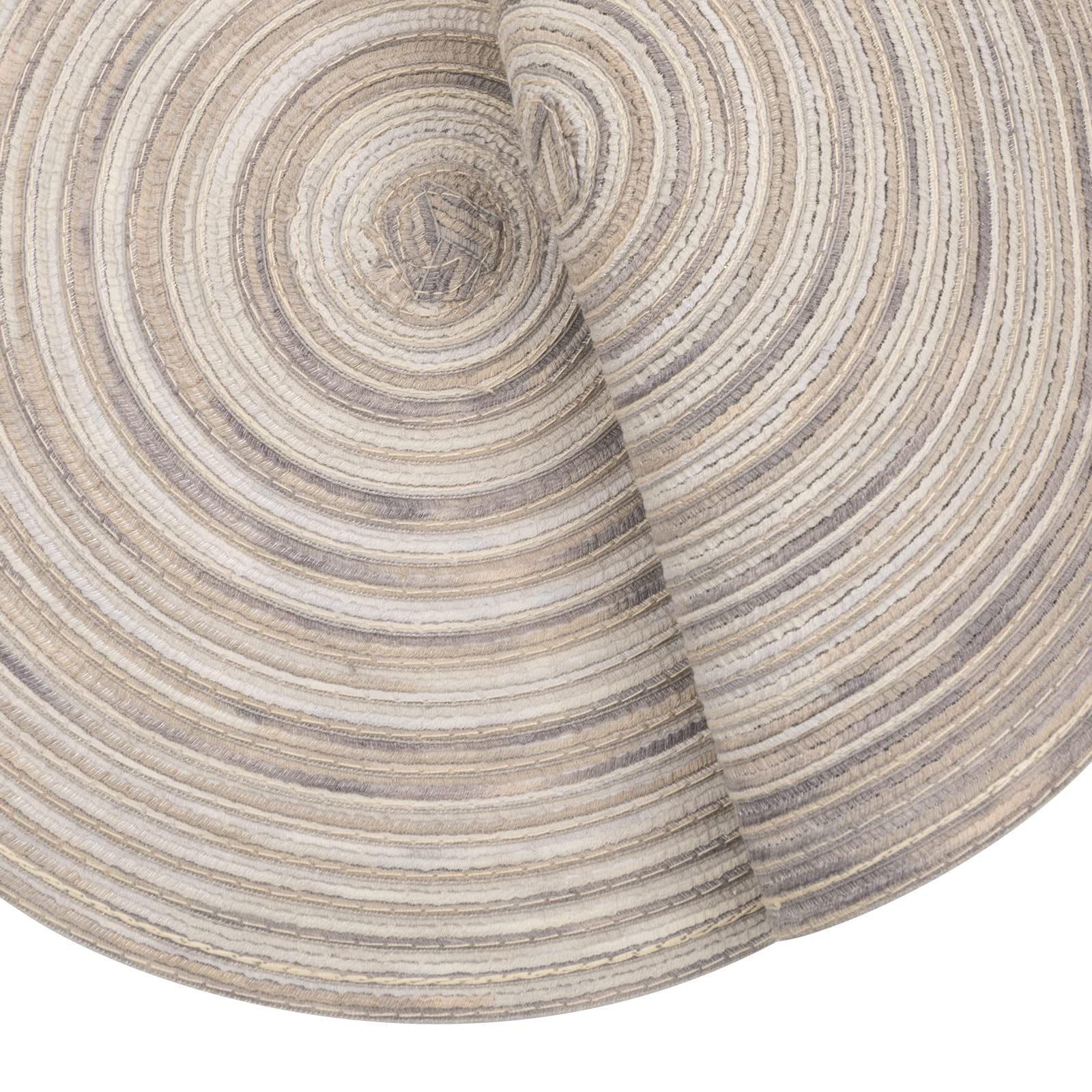 Shacos Round Braided Placemats 15 Inch Set Of 4 Variegated Washable Kitchen Table Placemats For Home Wedding Party (Rainbow Gray