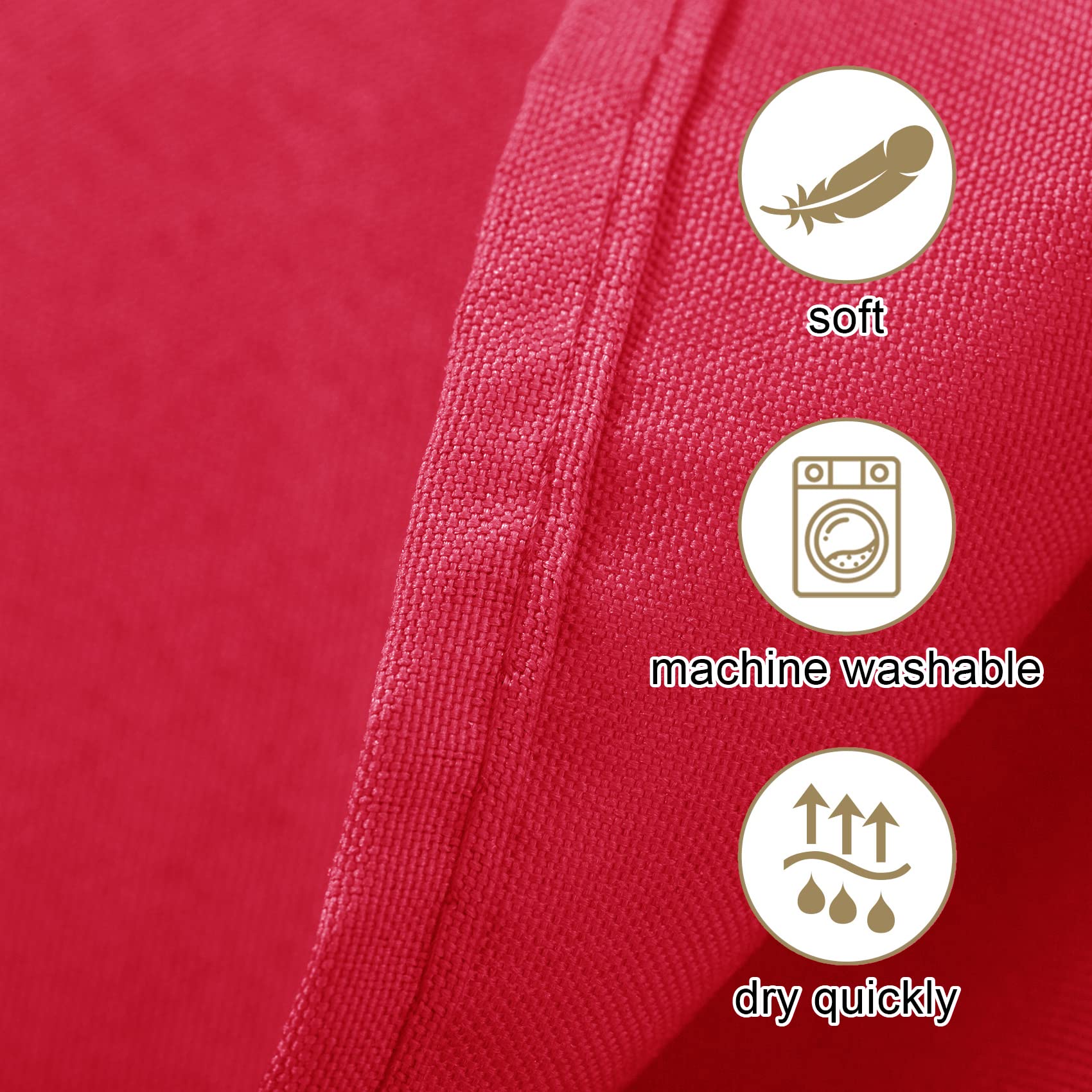 Ascoza 2Pack 108 Inch Red Round Tablecloth In Washable Polyester Fabric For Wedding/Banquet/Restaurant/Parties