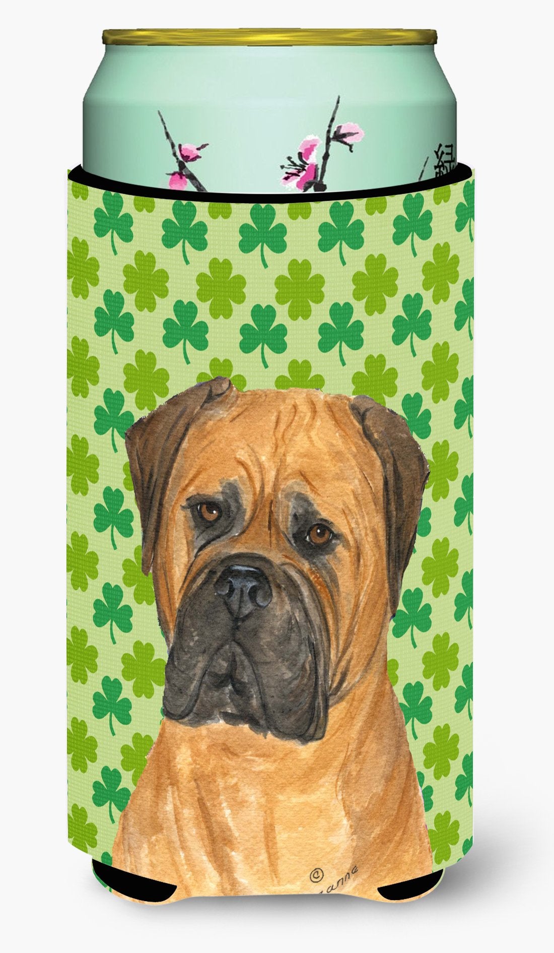 Caroline'S Treasures Ss4448Tbc Bullmastiff St. Patrick'S Day Shamrock Portrait Tall Boy Hugger Can Cooler Sleeve Hugger Machine