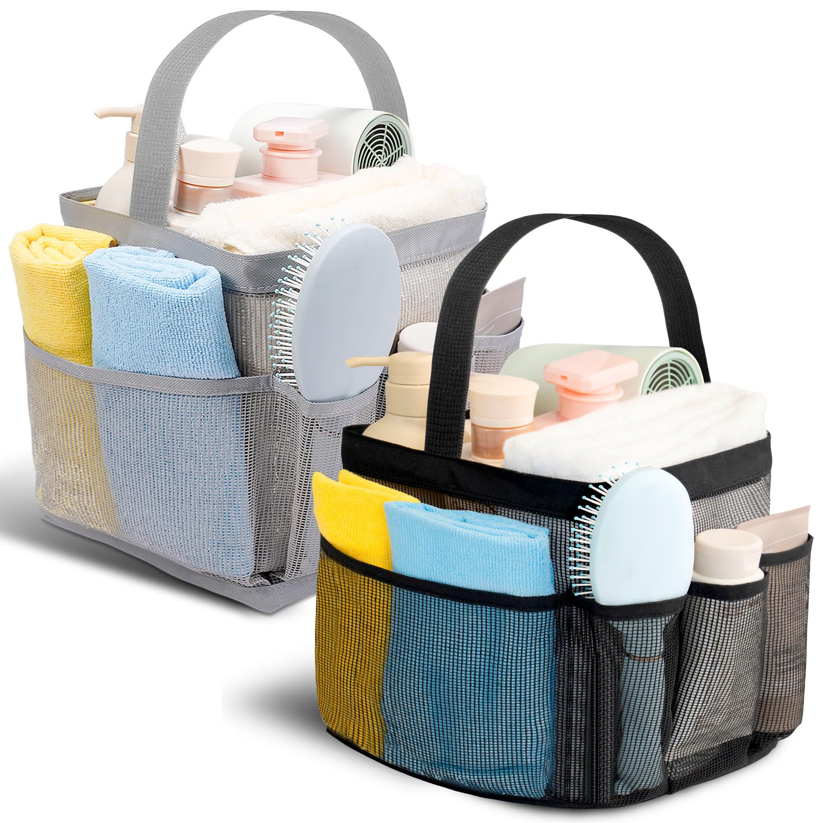 Shower Caddy for College Dorm Room Essentials for Girls with 9 Pockets,Large-Capacity Shower Basket,Quick Dry Toiletry Tote Bag 