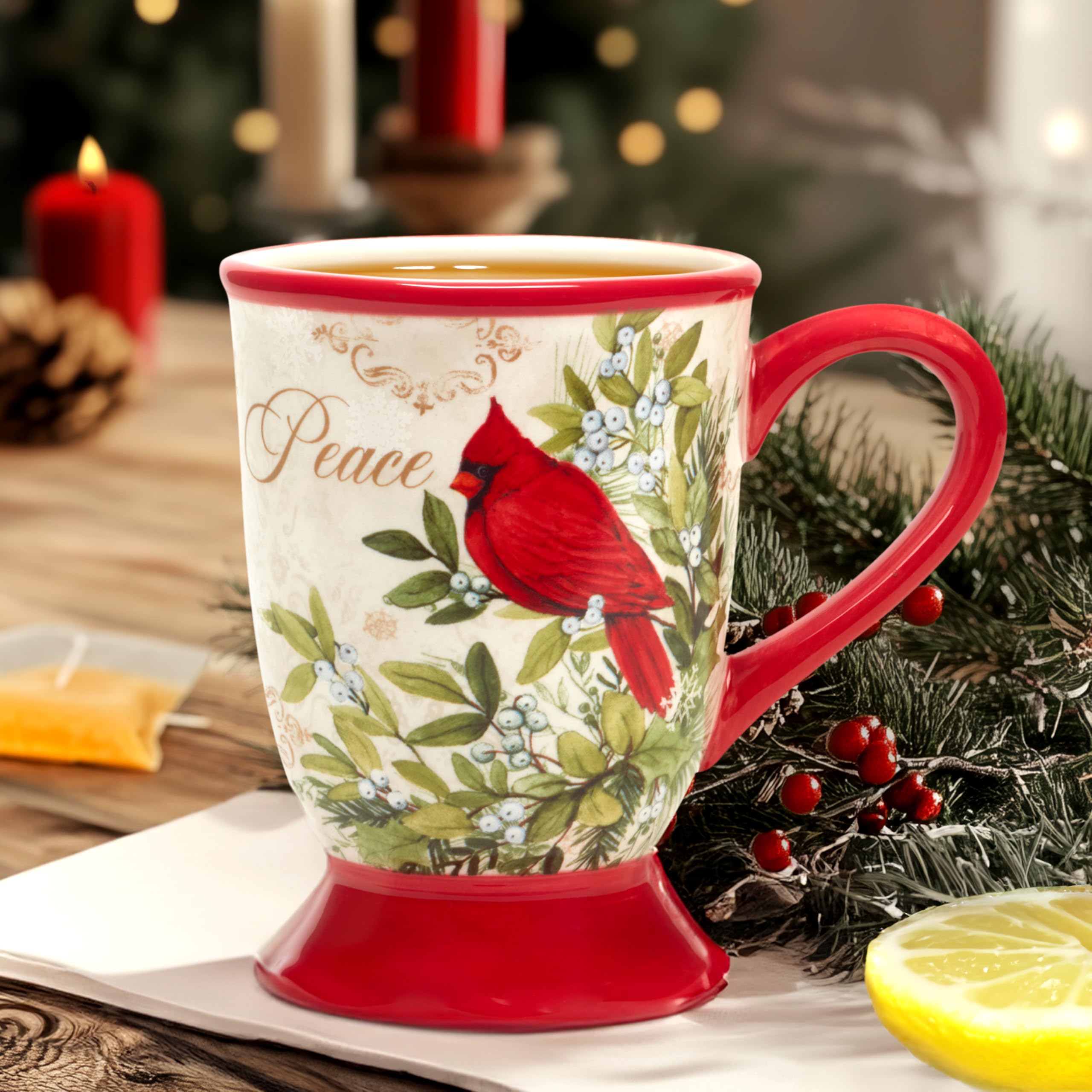 Certified International Winters Medley 16 oz. Mugs, Set of 4
