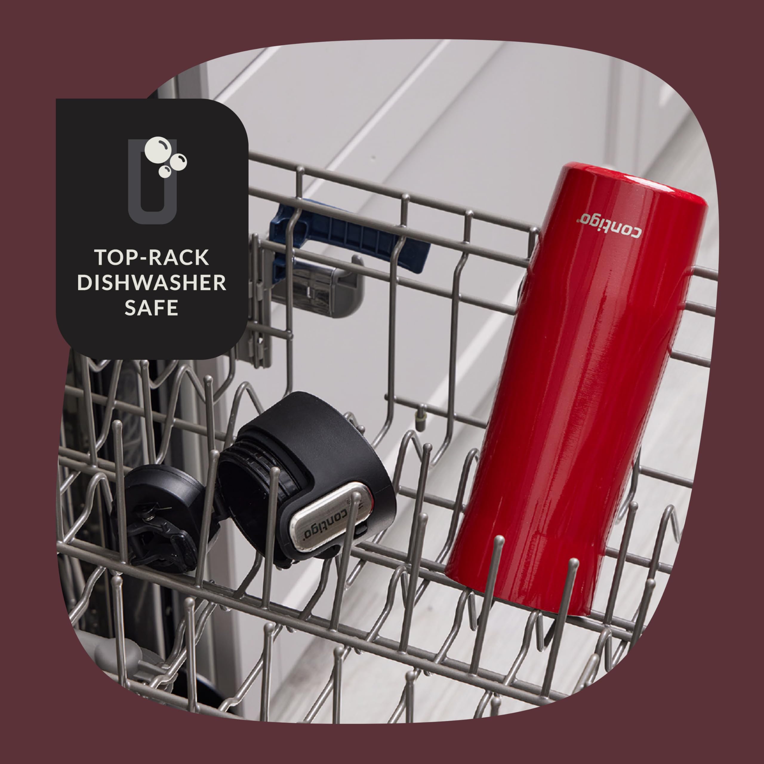 Contigo Autoseal West Loop Vacuum-Insulated Stainless Steel Travel Mug With Easy-Clean Lid, 20 Oz, 2 Pack, Goji Berry Frosted Pe