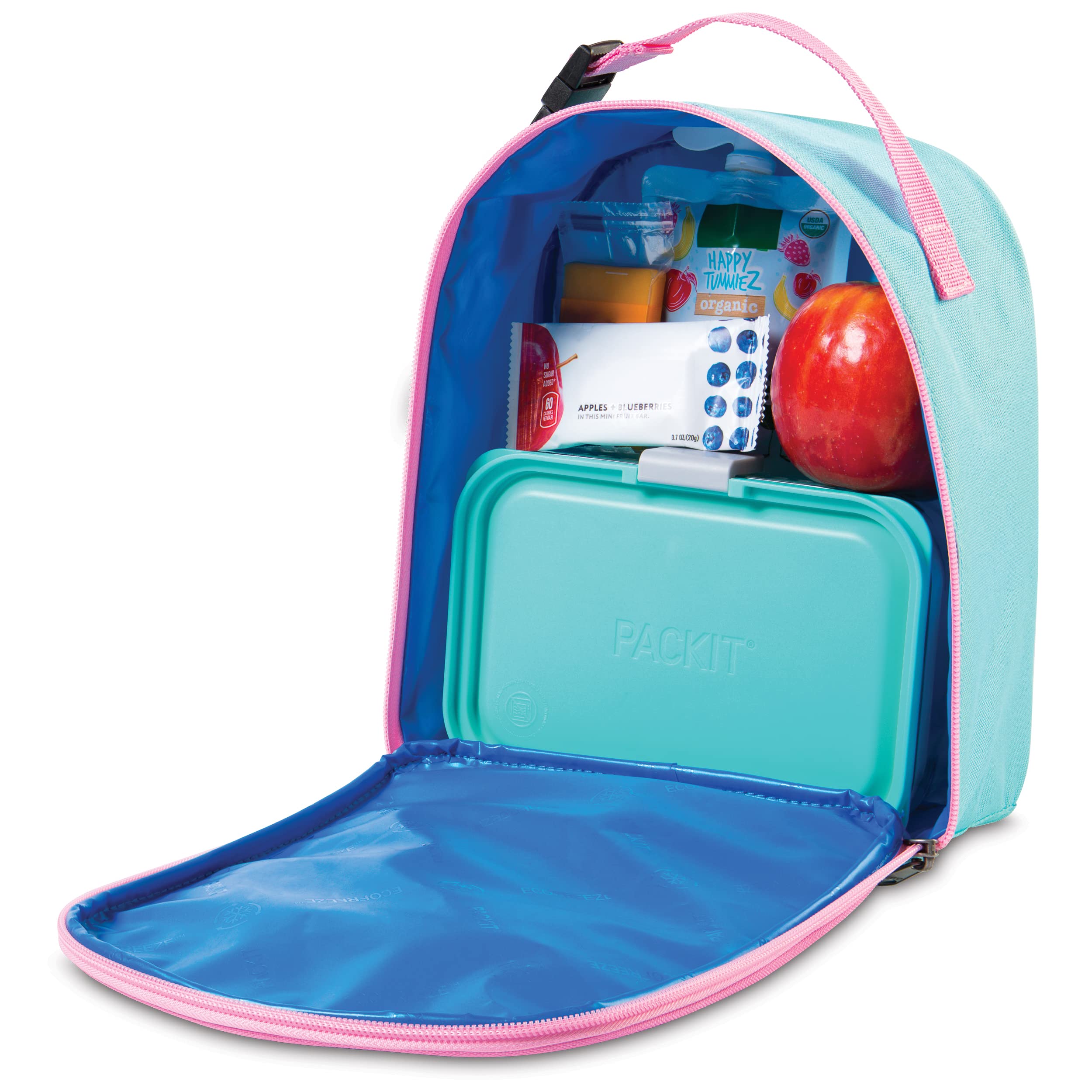 Packit Freezable Playtime Lunch Box, Rainbow, Built With Ecofreeze Technology, Collapsible, Reusable, Zip Closure With Buckle Ha