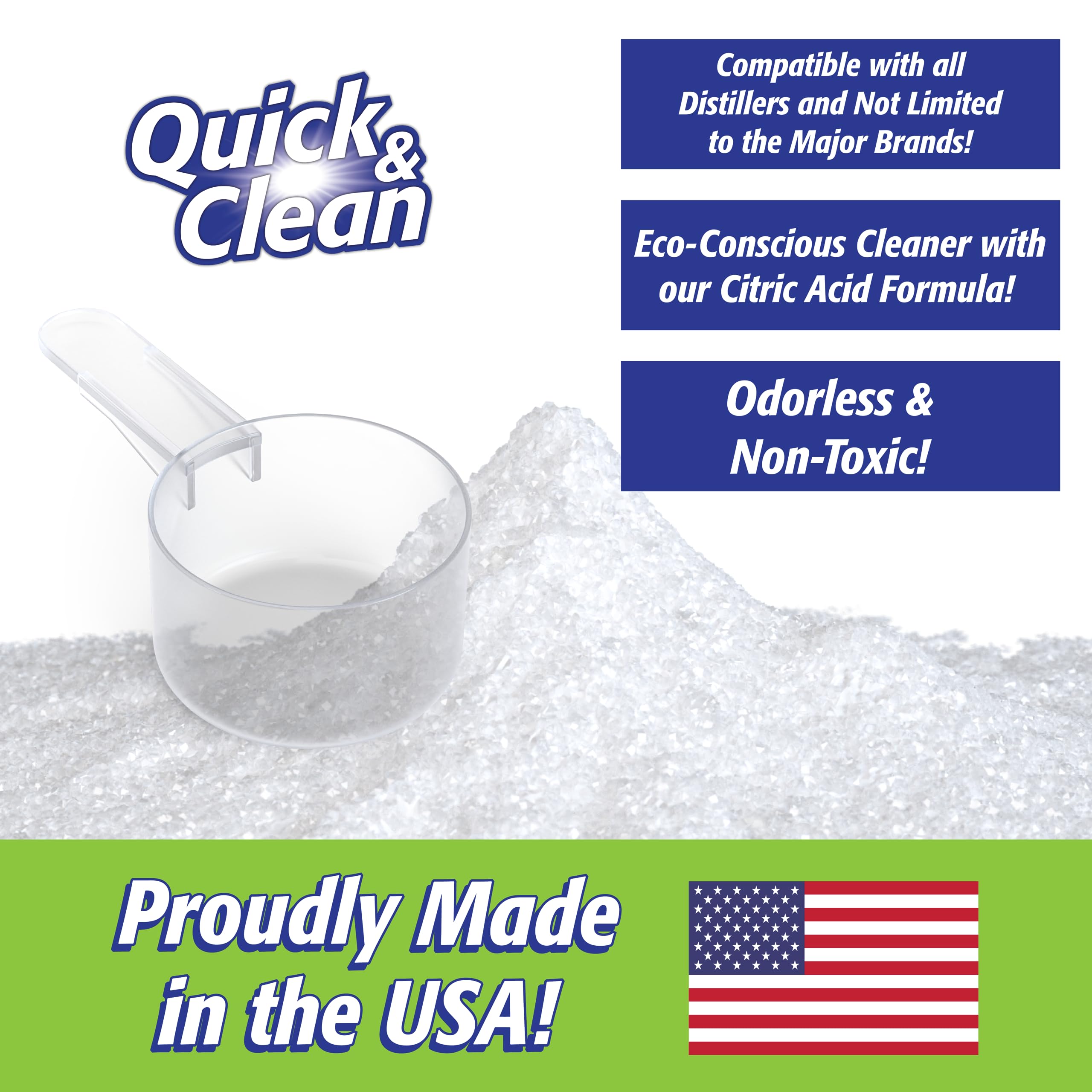 Quick & Clean Universal Descaler - 2Lbs - Made In The Usa - Granule Descaling Powder For Distilling Machines & More - Removes Mi