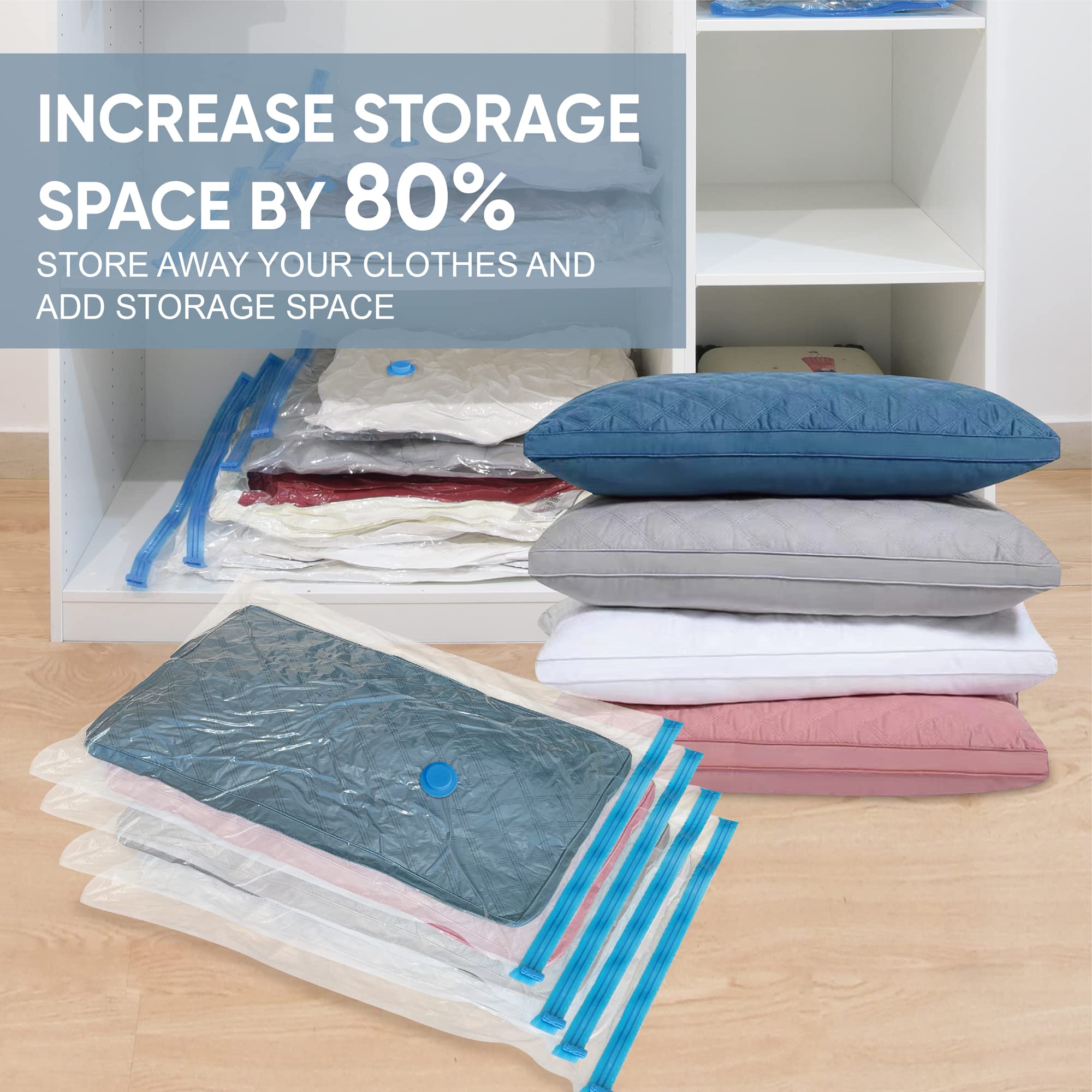 Vacuum Storage Bags  10 Large Space Saver Bags Seal with Pump  Sealer for Clothes  Comforters  Blankets  Bedding