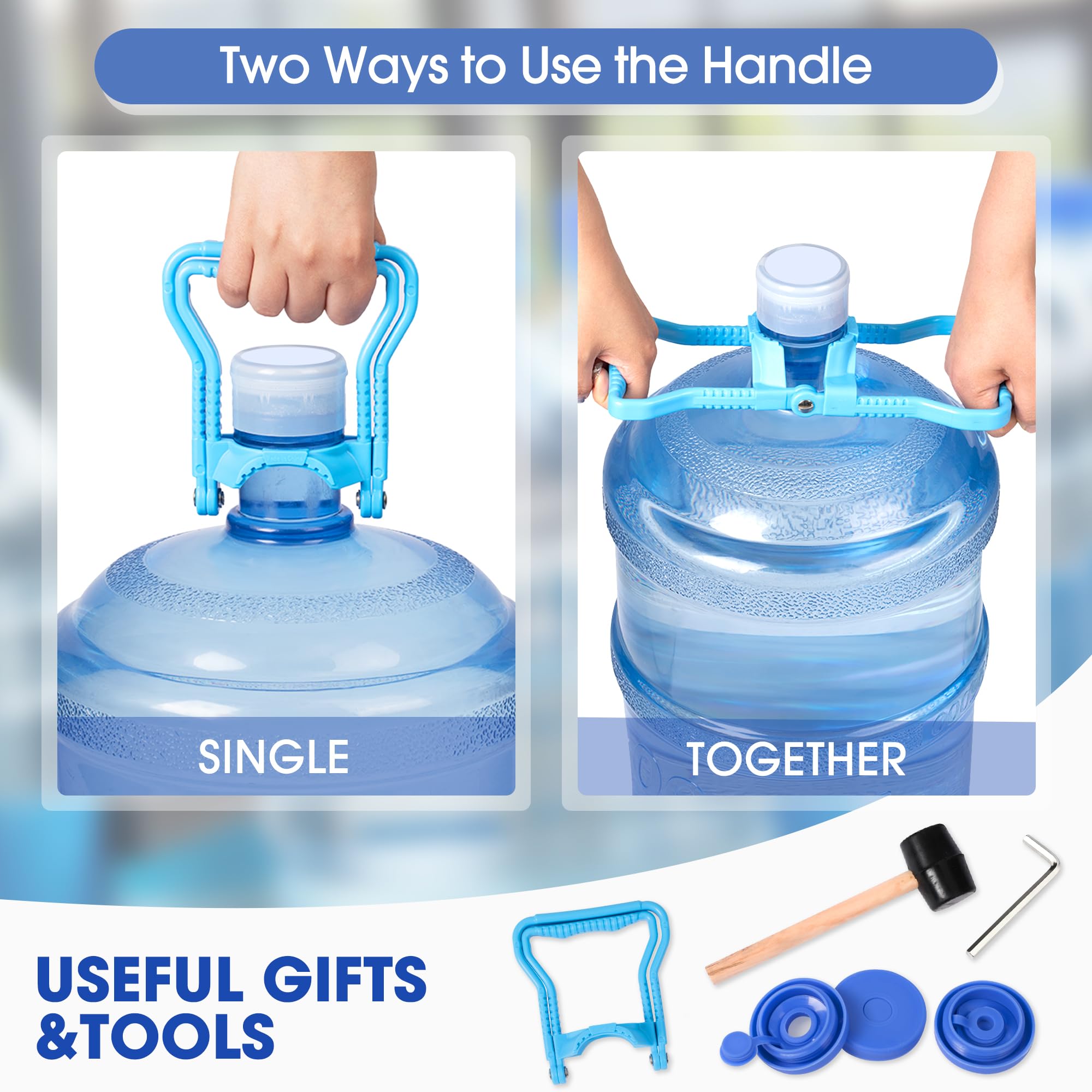 Klvied 5 Gallon Water Jug Holder,4-Tier Heavy Duty Water Jug Rack For Water Bottle Organizer, Detachable Water Bottle Storage Ra