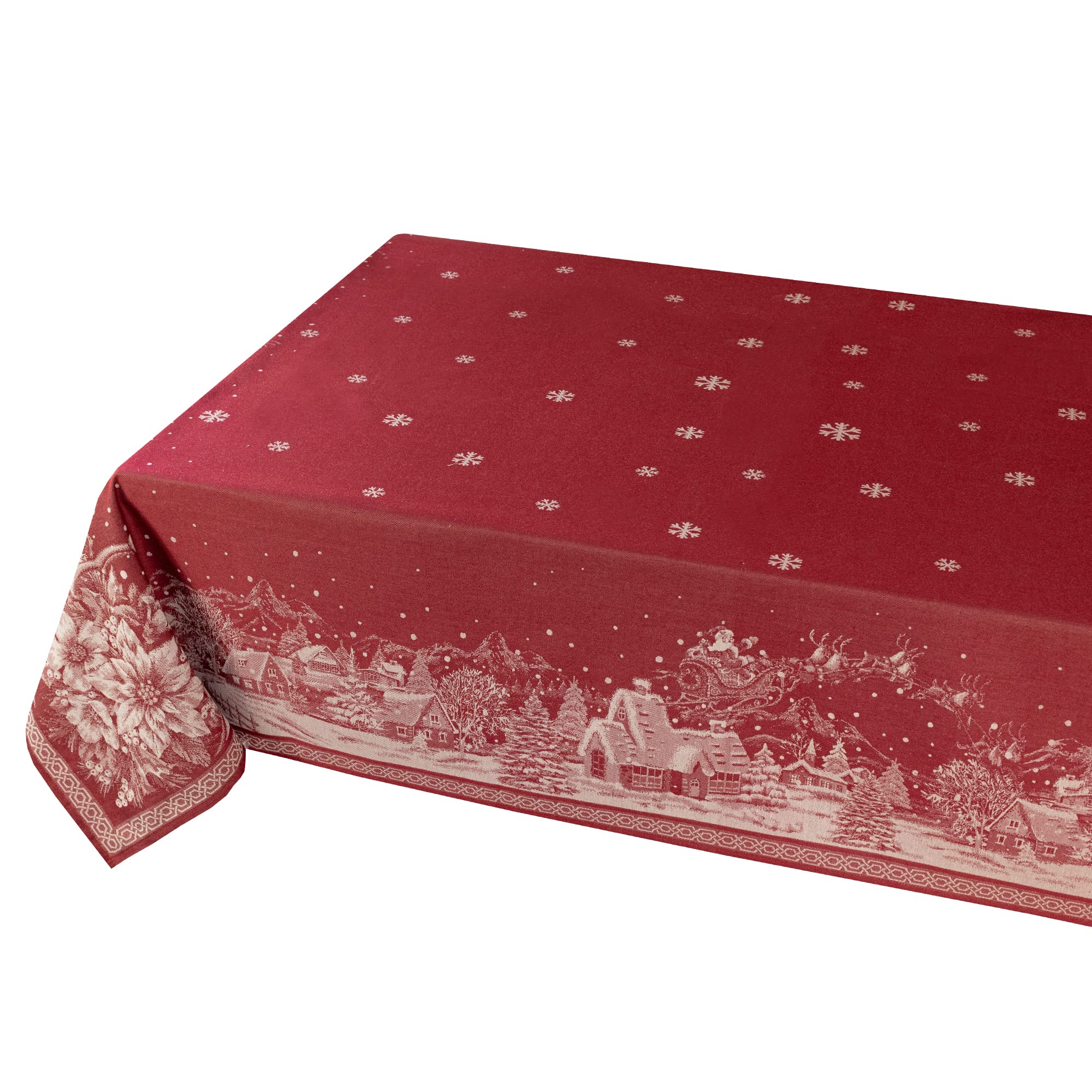 Benson Mills Engineered Jacquard Heavyweight Fabric Table Cloth, Holiday, Winter, And Christmas Tablecloth (Christmas Story, 60'