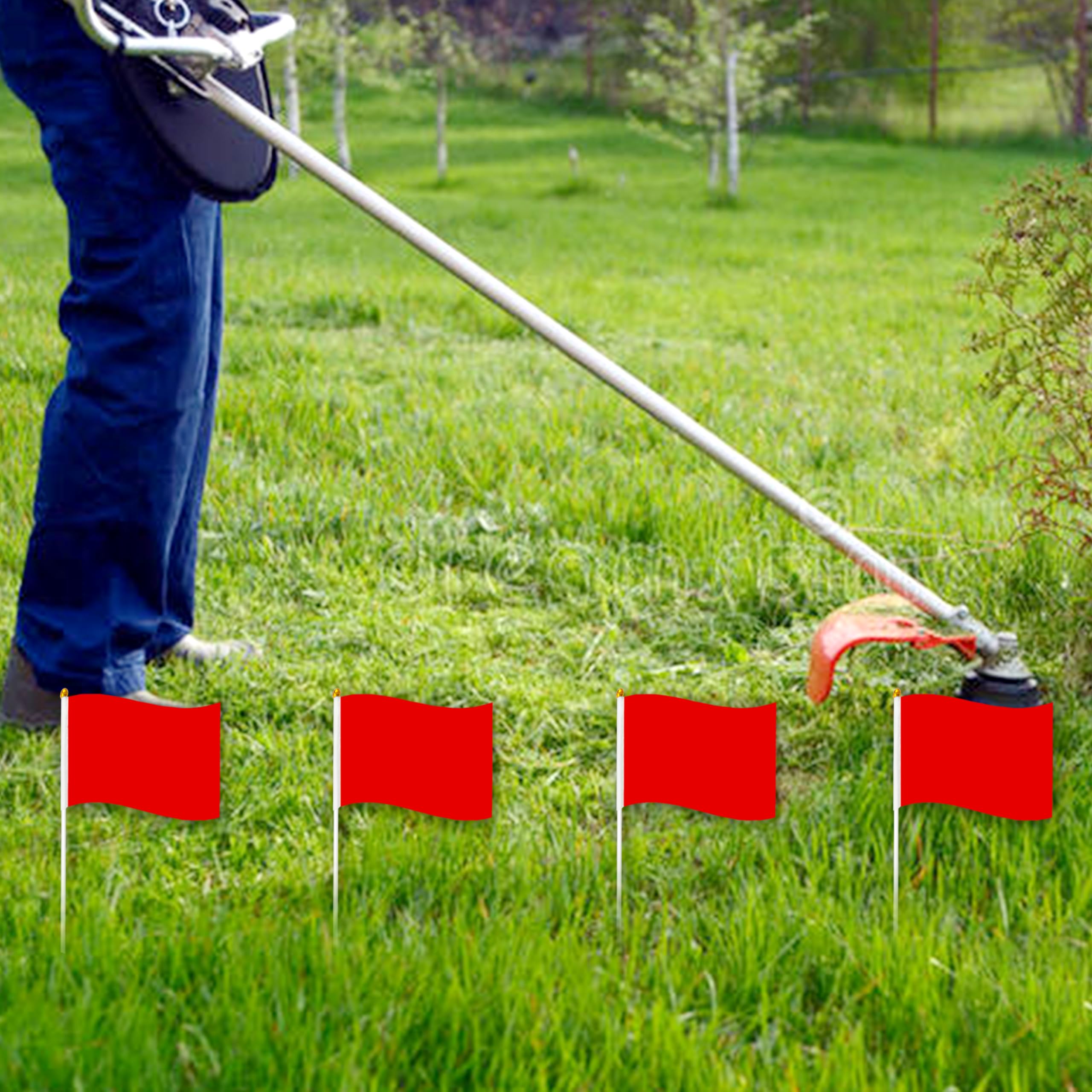 Kerda 25 Pack Solid Red Flags Small Mini Red Diy Graffiti Flags On Stick,Party Decorations For Grand Opening,Kids Birthday,Carni
