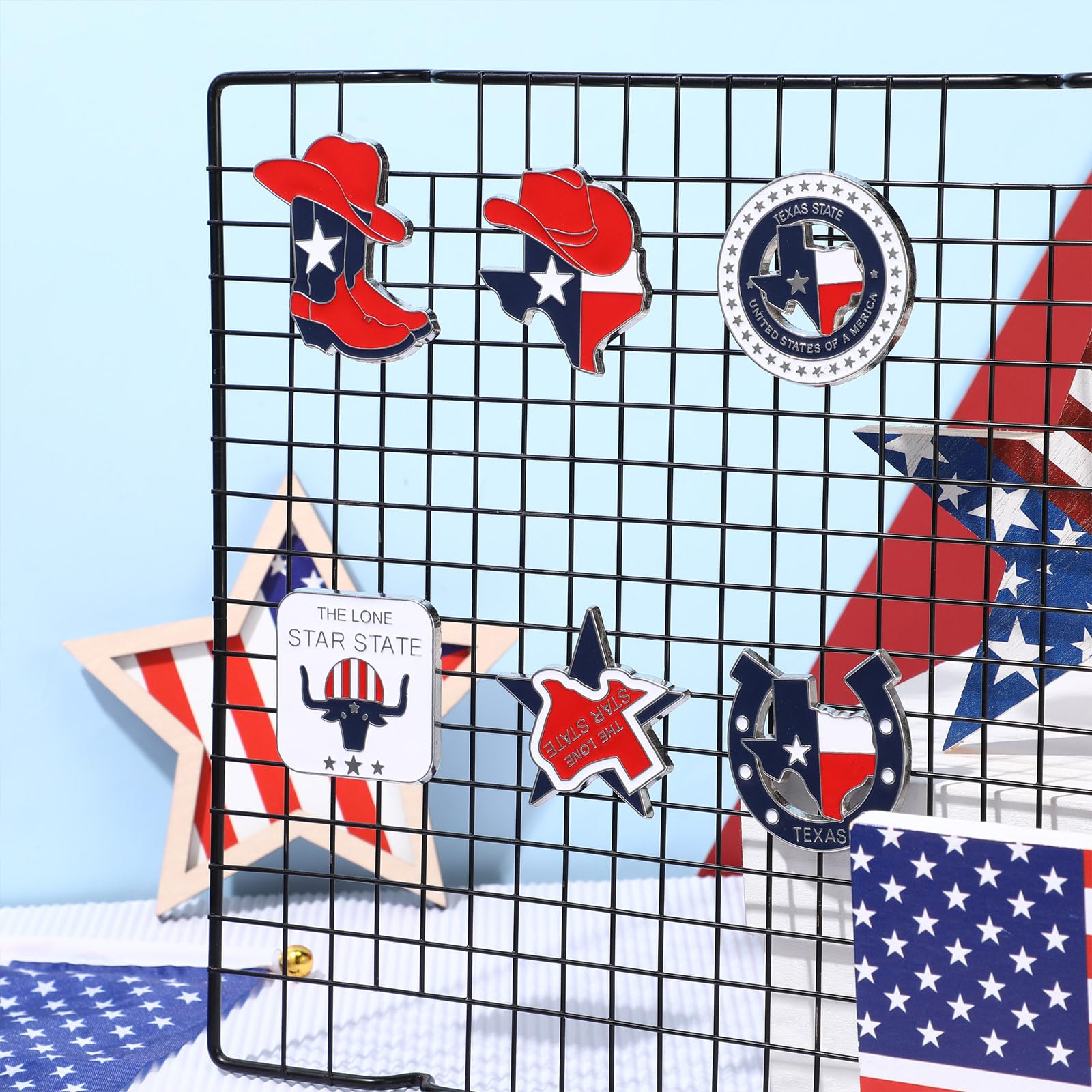 Konohan 6 Pcs Texas Magnet for Refrigerator Bulk Metal Magnet Souvenirs Gifts Magnetic Travel Collectible Decorative Souvenirs f