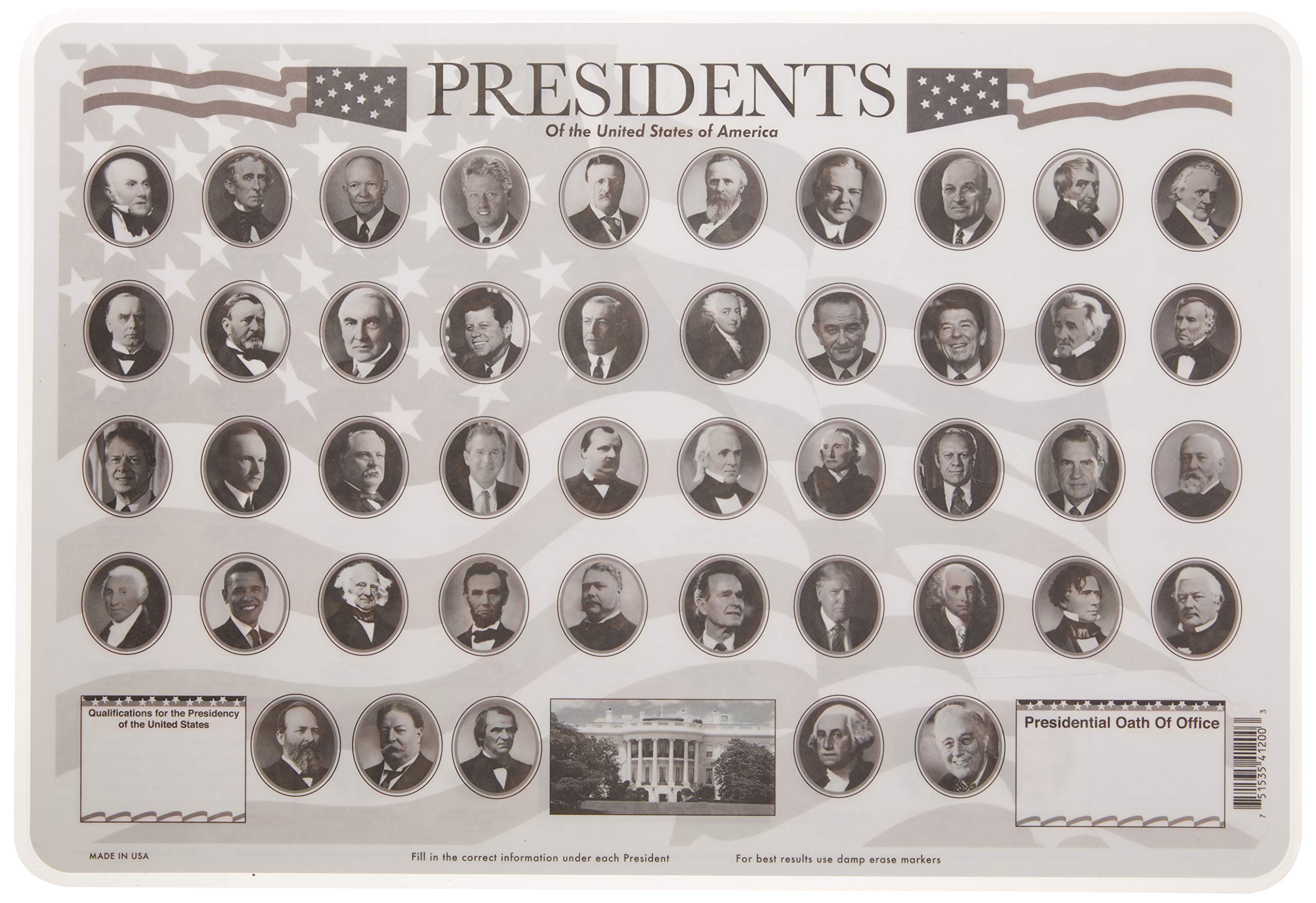 Painless Learning Presidents Placemat