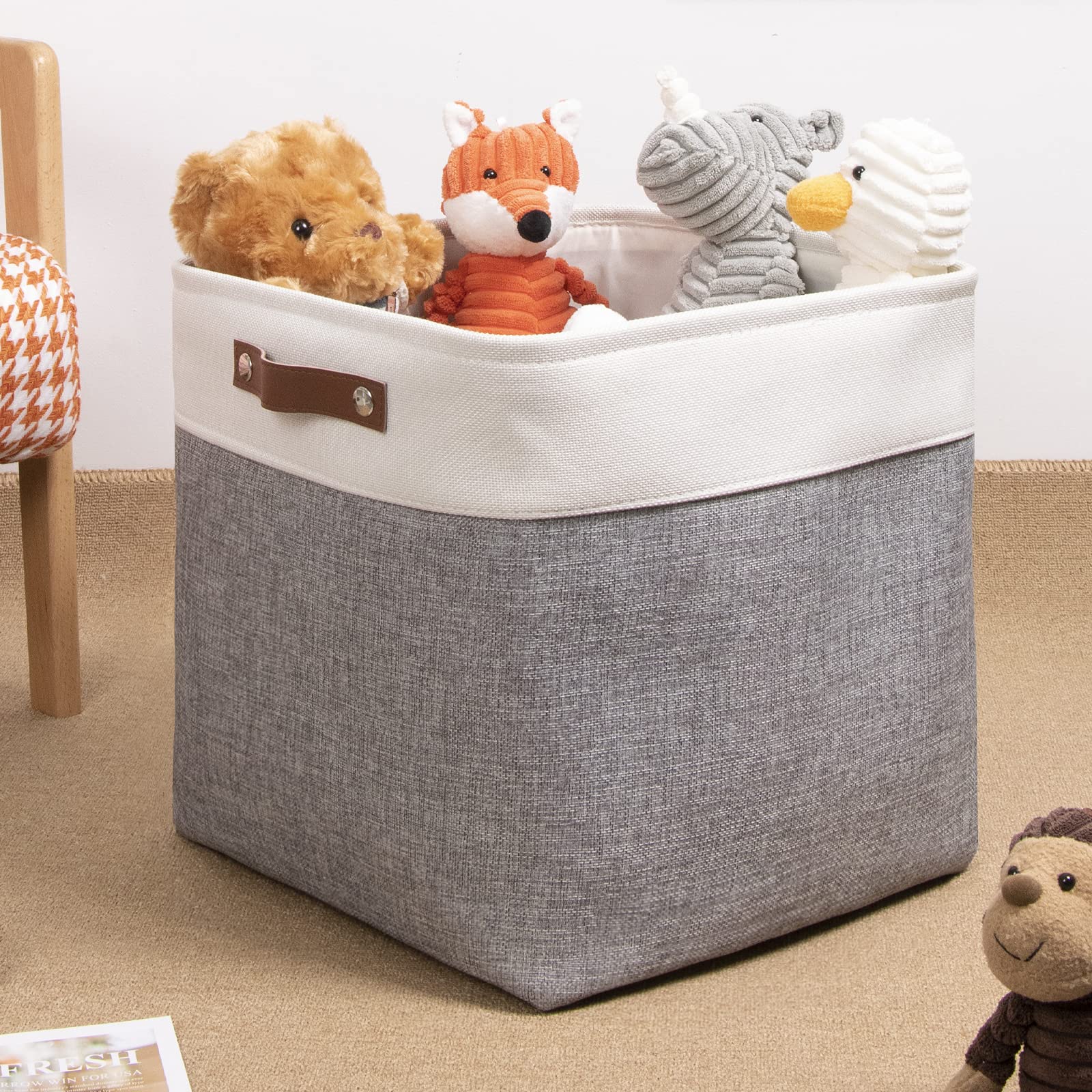 Dullemelo Cube Basket For Storage, Collapsible Fabric Cube For Organizing, Storage Cube For Closet, Laundry, Nursery, Shelves, D