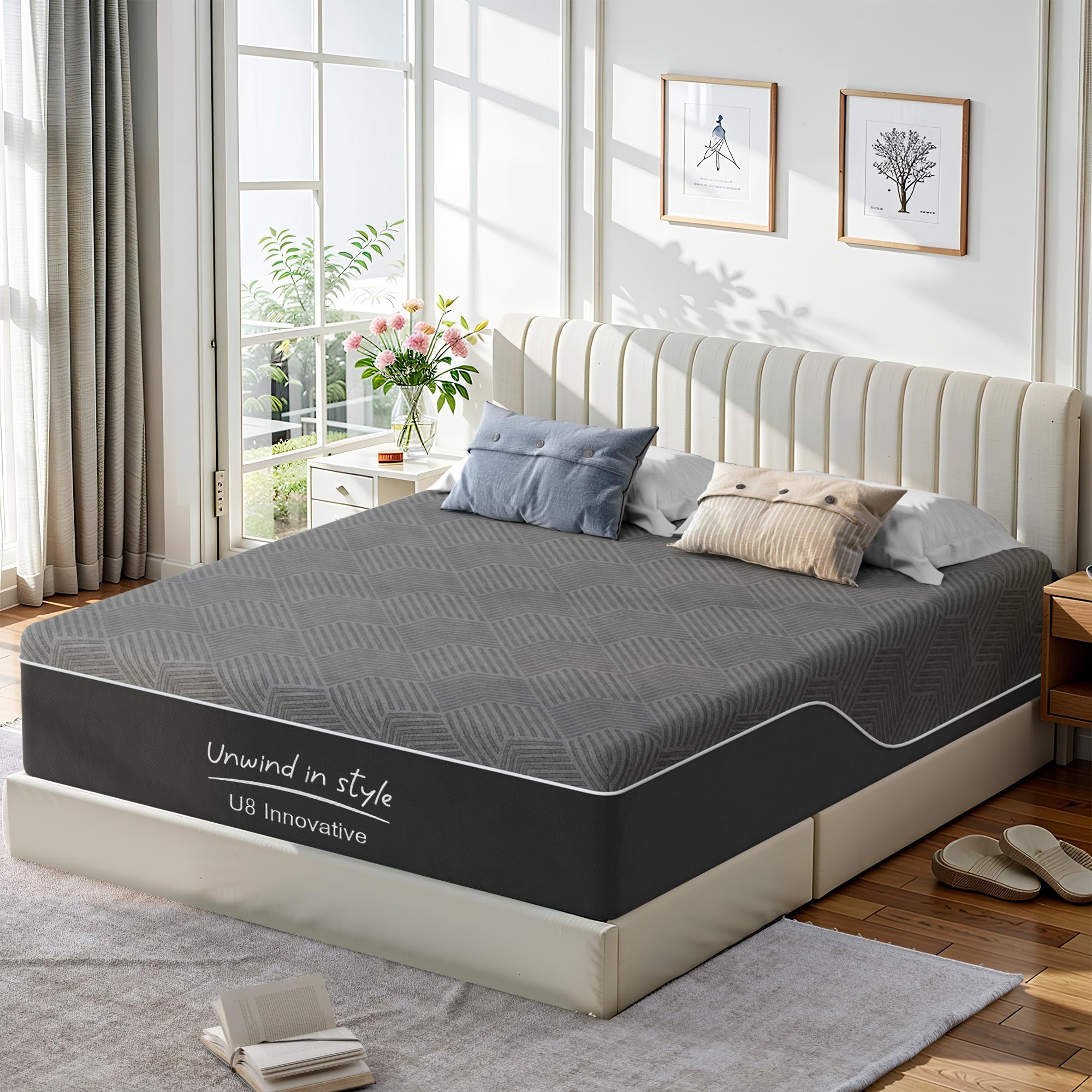 Schow Life 12 Inch Full Mattress Multi-Layer Memory Foam Mattress - Medium Firmness With Bamboo Charcoal & Green Tea Infusion