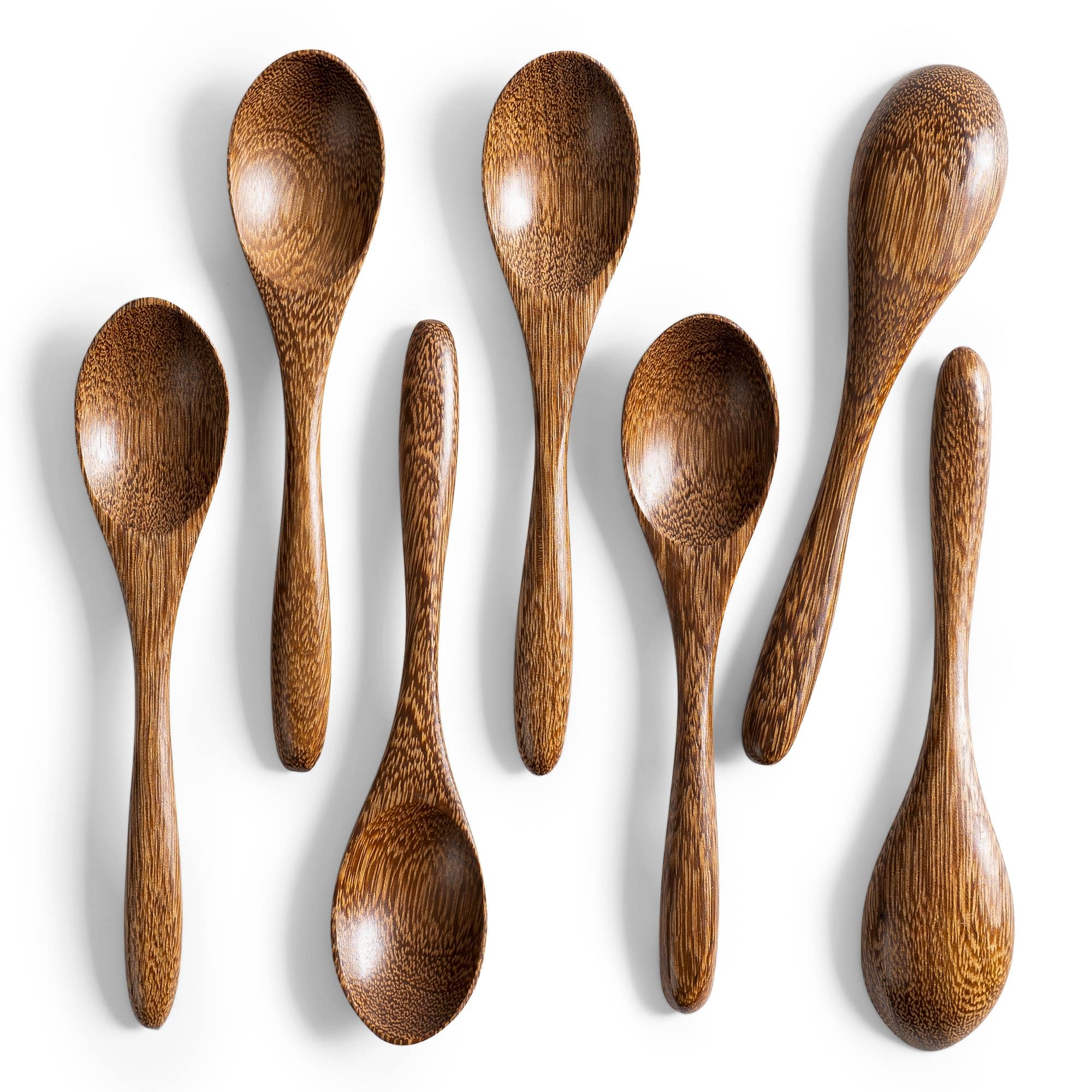 Hefild 7 Pcs Small Wooden Spoons, 5.8 Inch Honey Spoons For Tea, Padauk Wooden Honey Teaspoon For Coffee, Little Tiny Wood Spoon