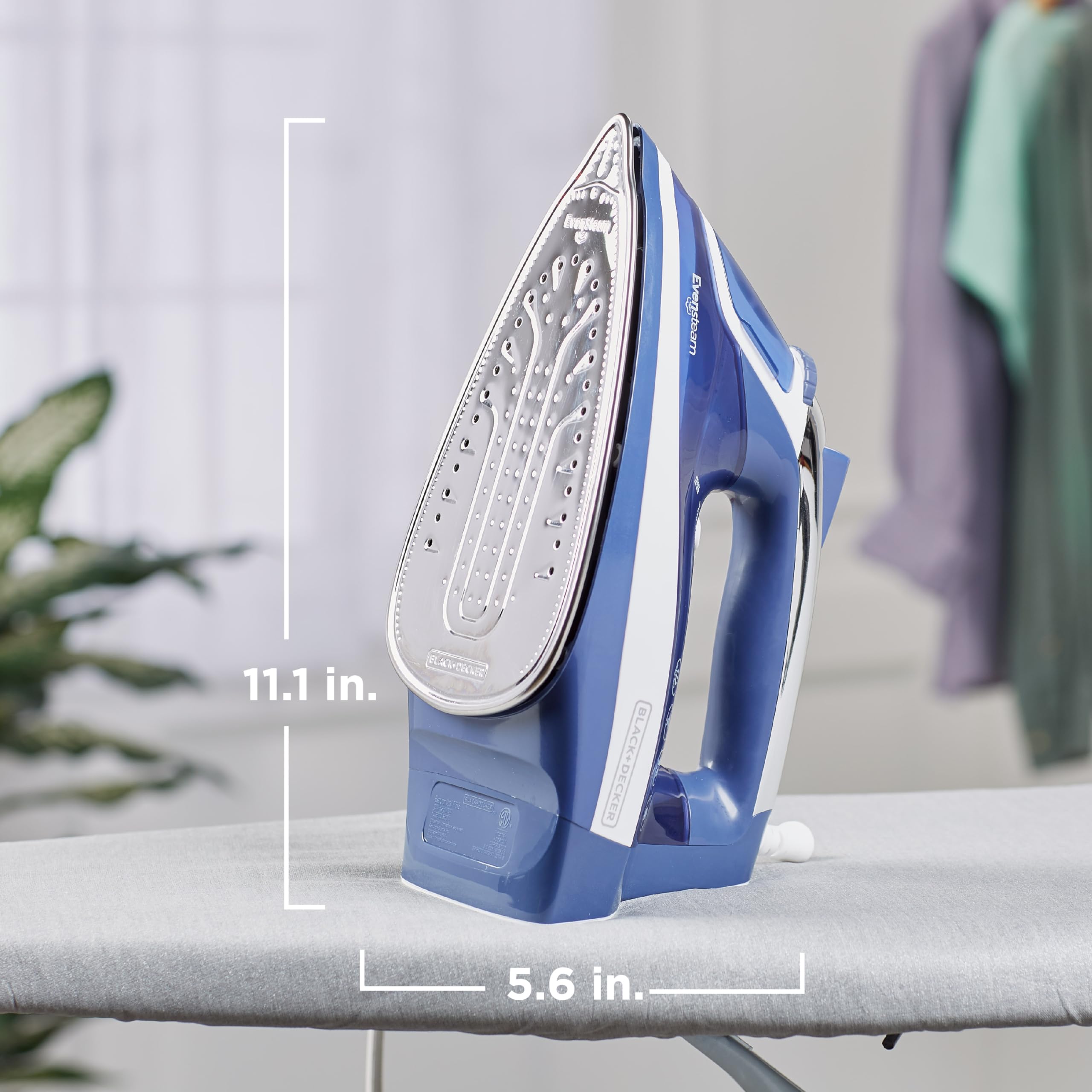 Black+Decker One Step Steam Iron, Evensteam Soleplate & Smart Steam Control With Easy-Fill Water Tank And 3-Way Automatic Shutof