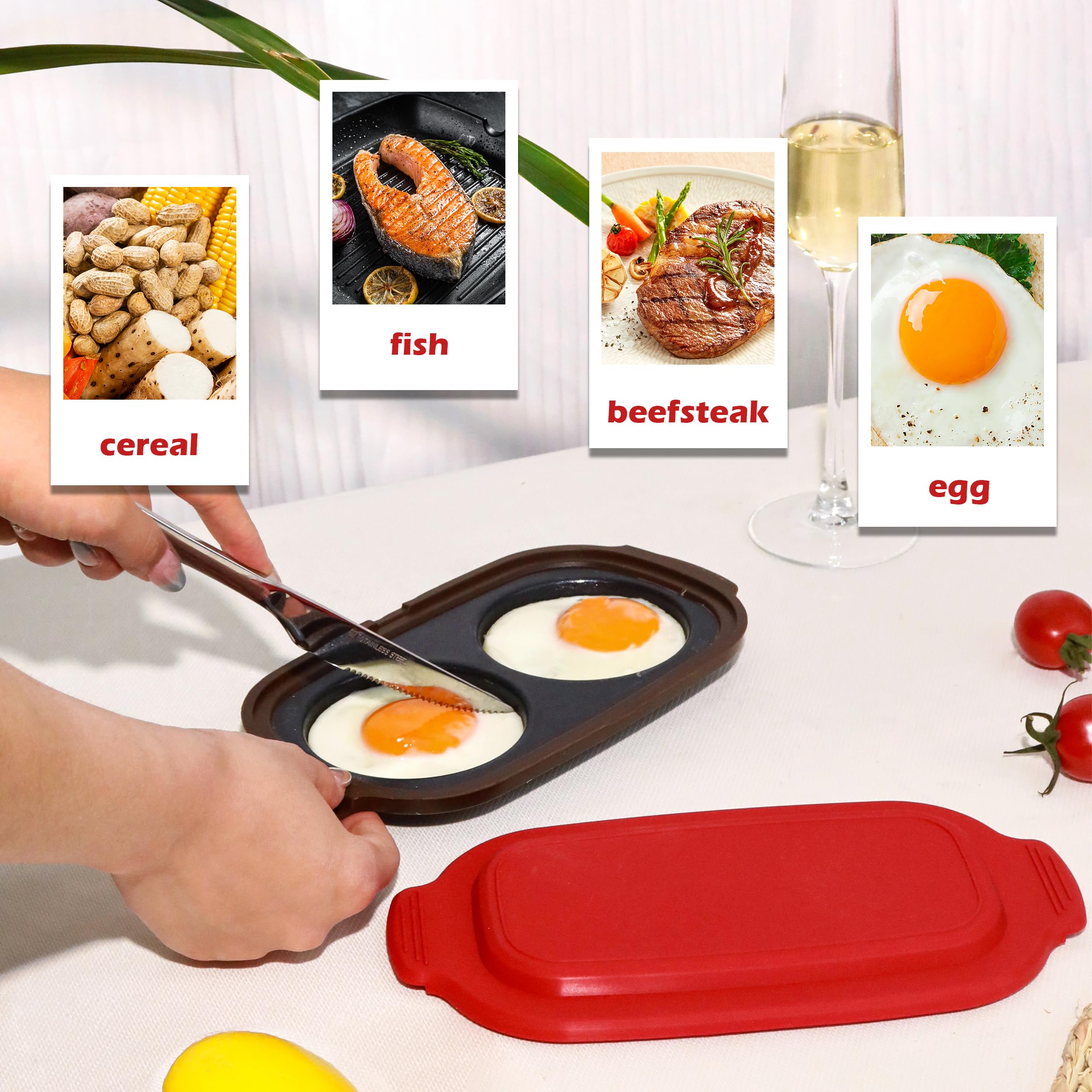 Microwave Egg Cooker |Microwave Fryer& Poacher Maker for 2 Eggs |RV Essential Kitchen Appliances | Perfect for Breakfast Sandwic