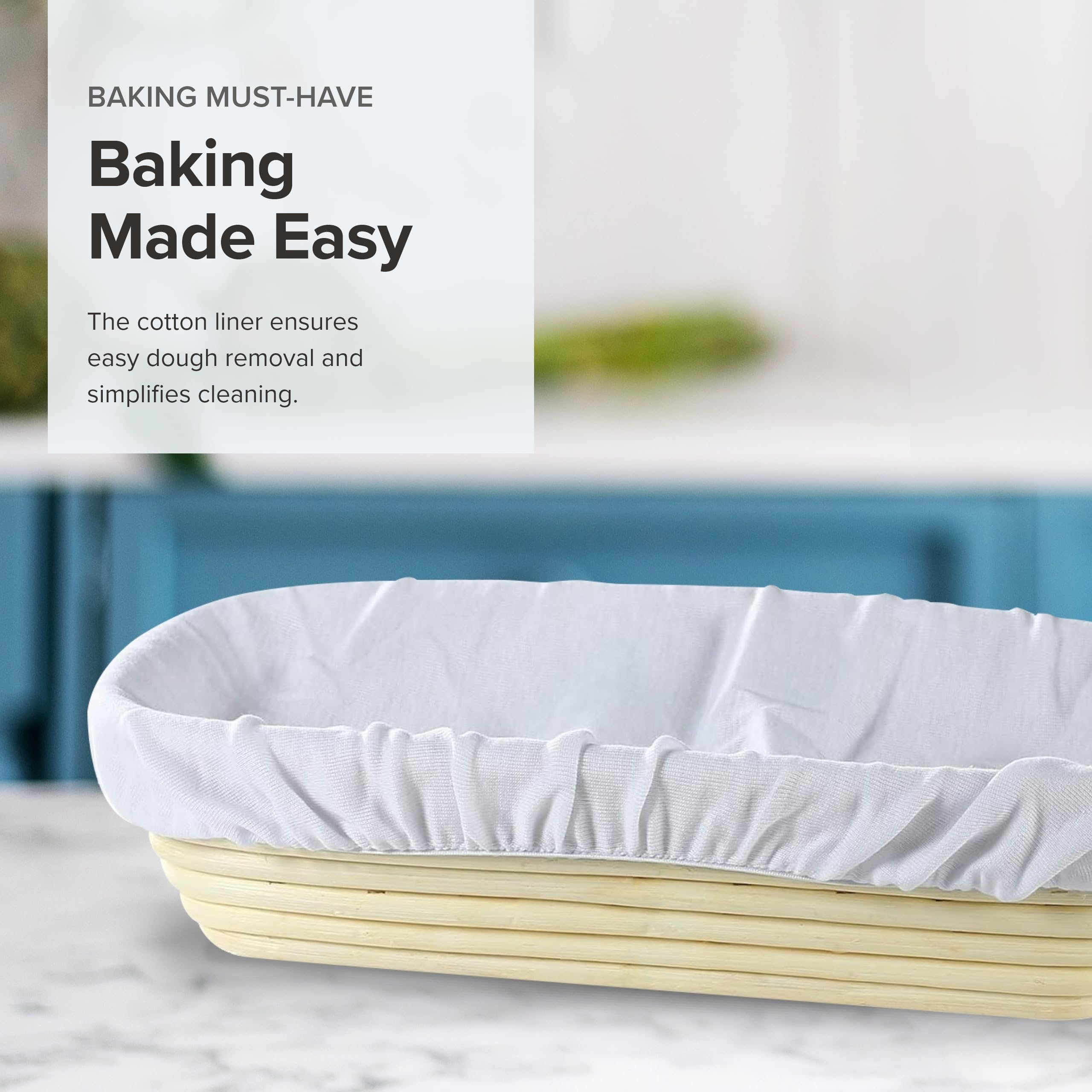 Frieling Brotform Liner Rectangular 12 X 5.5'', 100% Cotton