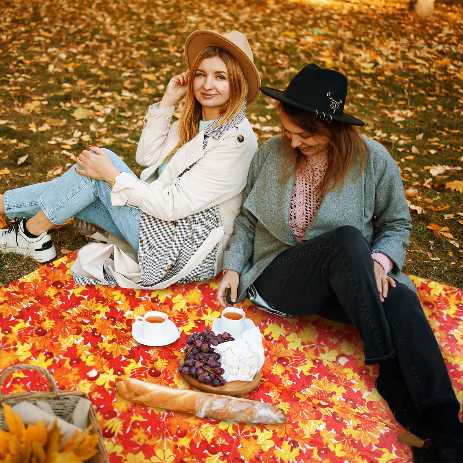 Preboun 10 Pieces Thanksgiving Tablecloth Disposable 54 X 108 Inch Orange Fall Leaf Rectangle Autumn Table Cloth Waterproof Plas