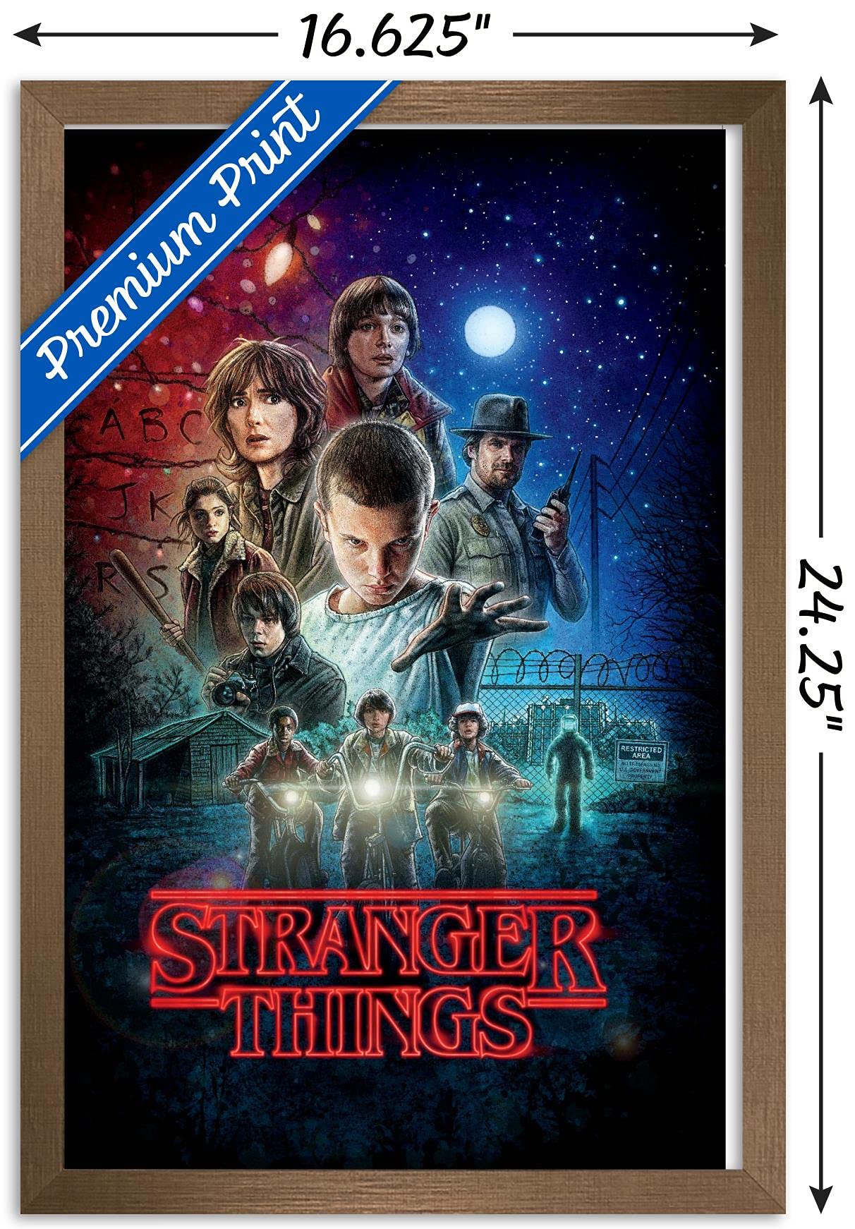 Trends International Netflix Stranger Things - One Sheet Wall Poster, 14.72'' X 22.37'', Bronze Framed Version