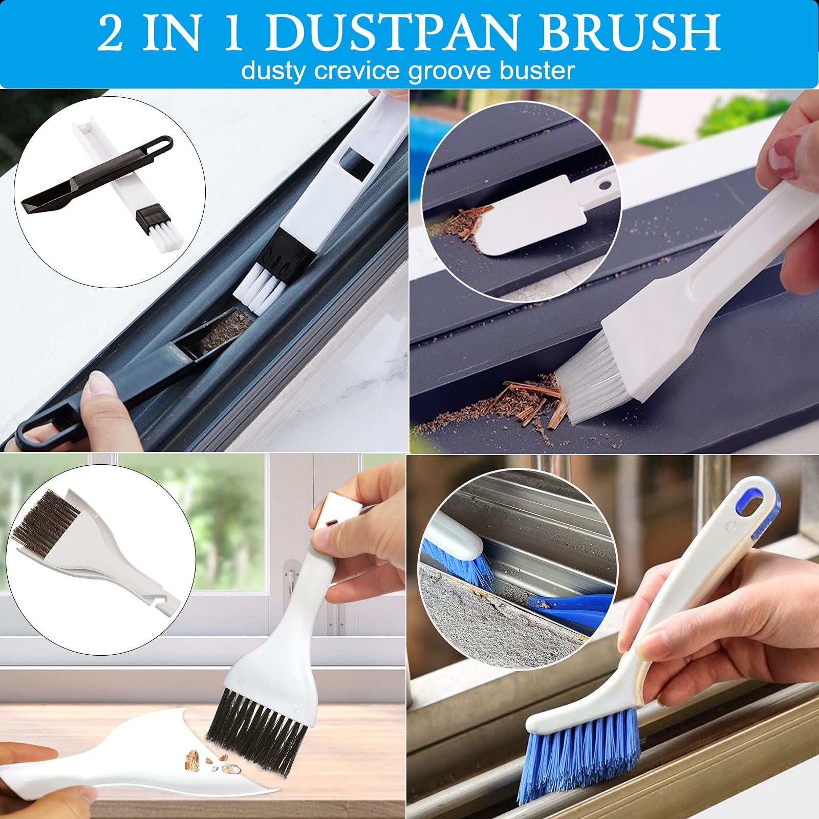 Blue Top Household Cleaning Brushes 10-Piece Set Window Crevice Cleaning Tool For Narrow Gap,Magic Window Sill Cleaning Tool For