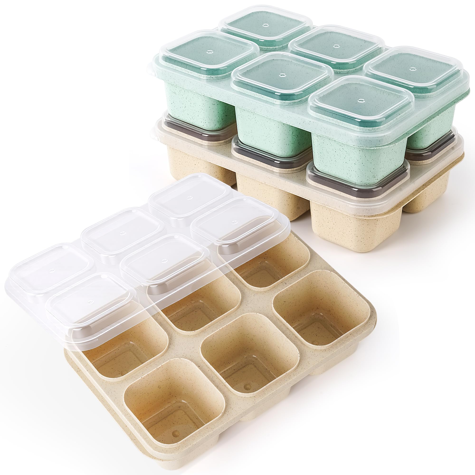 TAABHBU 3 Pack 6 Compartment Snack Containers with Lids, Snack Box