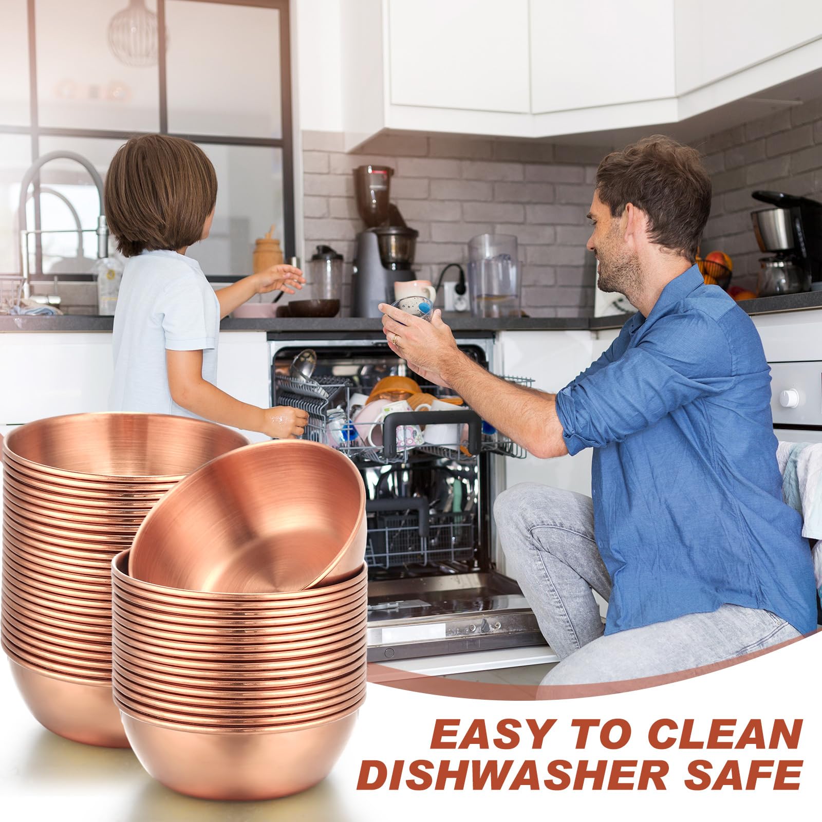 Tanlade 50 Pcs Metal Sauce Bowls Round Stainless Steel Seasoning Dishes Mini Saucers Dishes Plates Small Sushi Dipping Bowls Pre