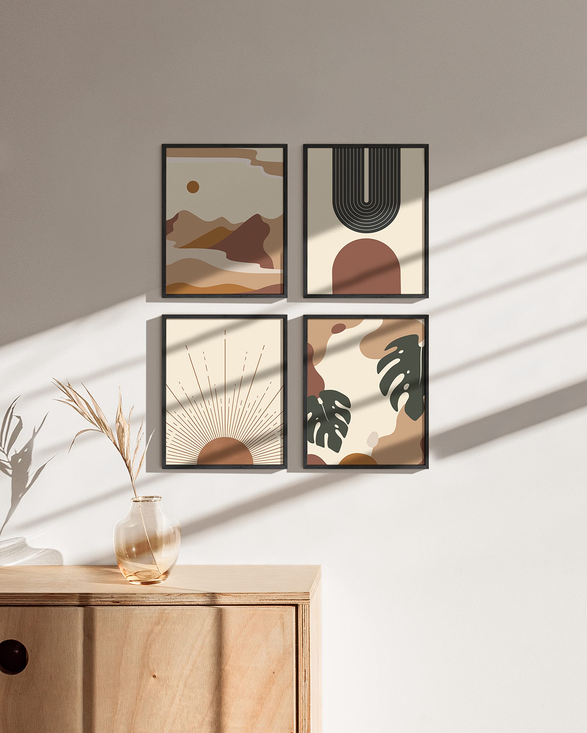 Haus And Hues 8X10 Black Oak Wood Frames Set Of 4 - 8X10 Poster Frame, Wood Picture Frames 8X10, 8 X 10 Frame, Wood Frame 8X10,