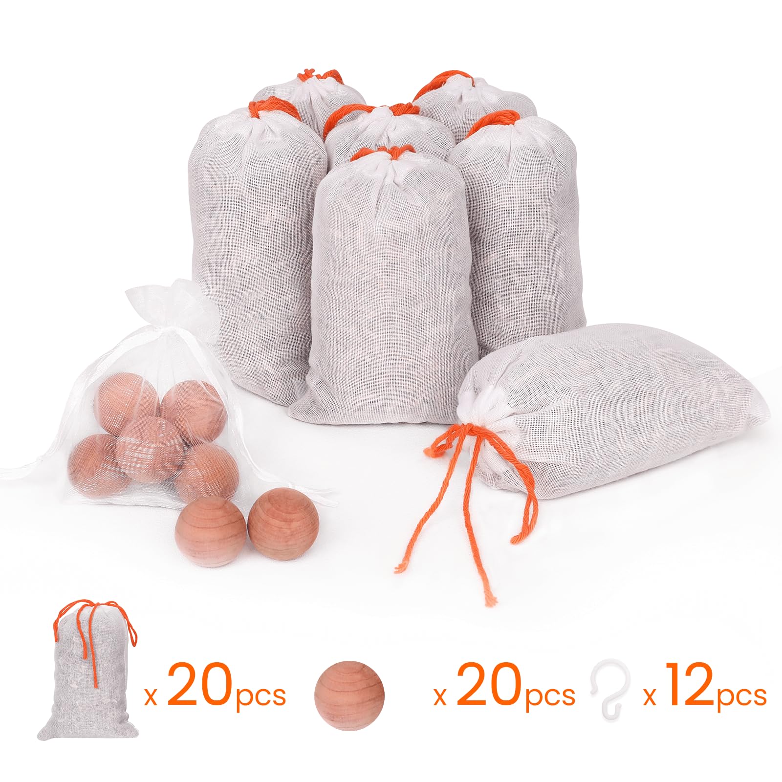 Homode Cedar Blocks - Scented Cedar Sachets for Closet Air Freshener, 24 Pack, Red Cedar, Cedarwood Material, Model CMP20S20BL