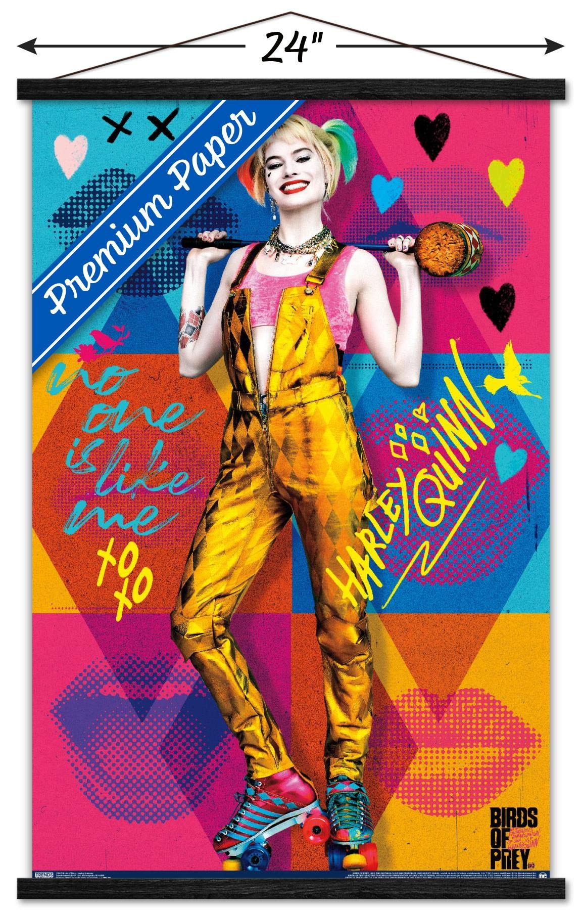 Trends International Dc Comics Movie - Birds Of Prey - Harley Quinn - Hammer Wall Poster, 22.375'' X 34'', Premium Print And Bla