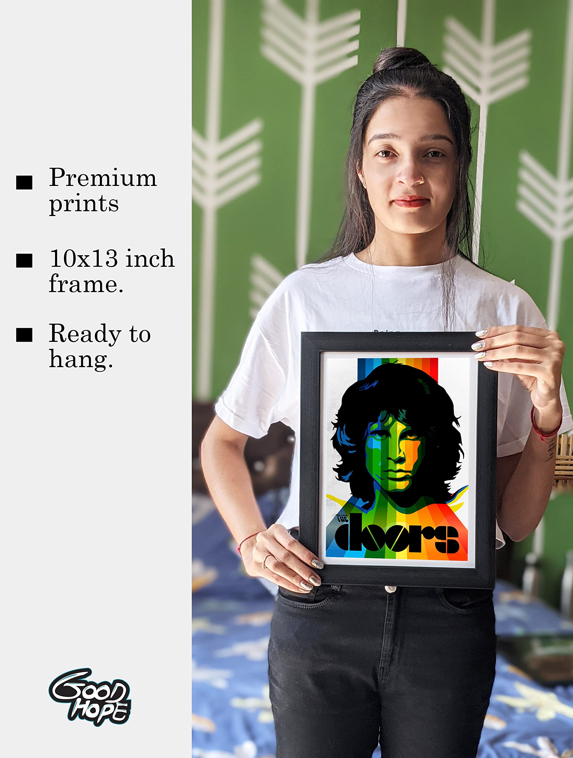 Good Hope The Door Jim Morrison Popart Framed Poster, Multicolour, Print, 10Inch X 13Inch For Room Office Wall