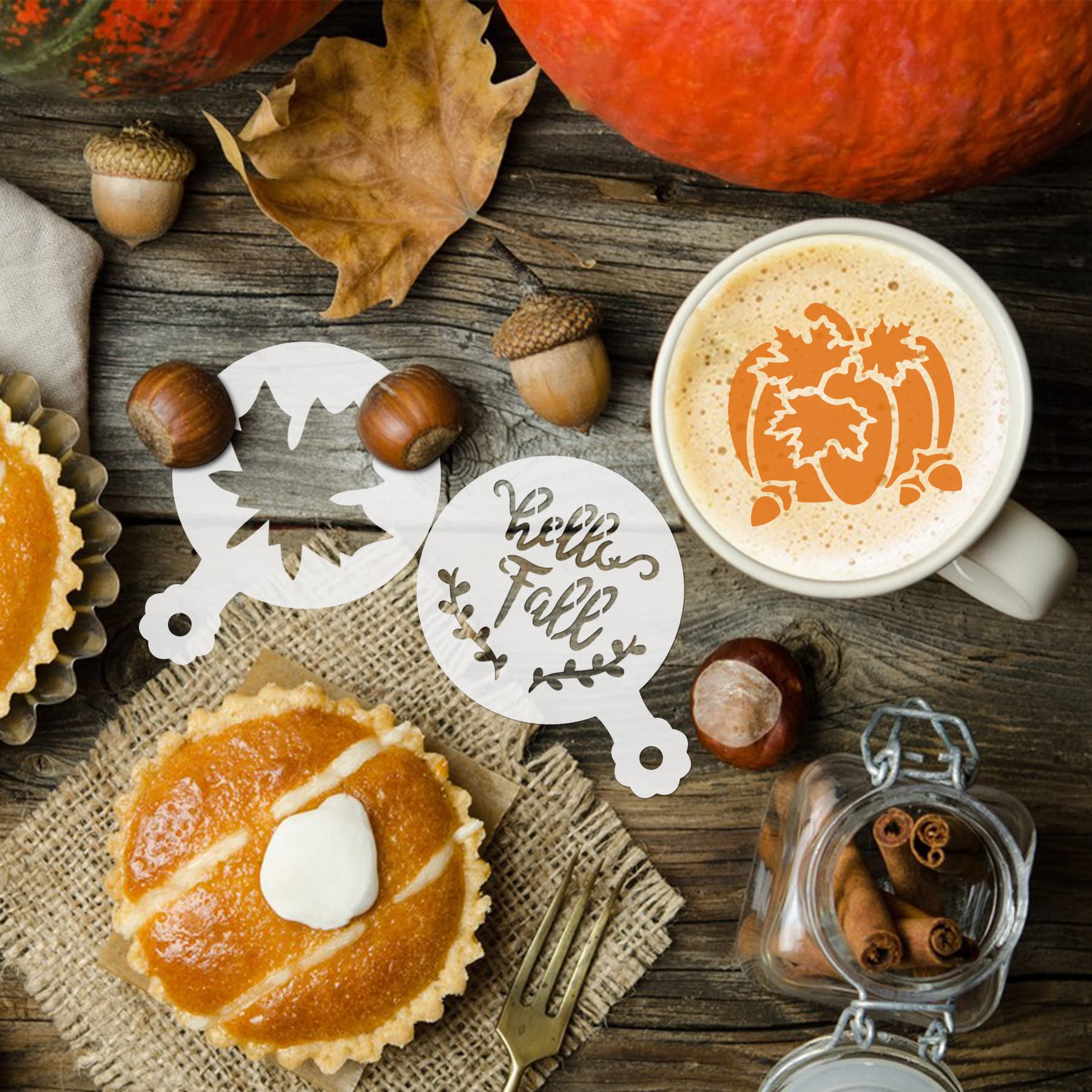 JULBEAR 36 Pieces Thanksgiving Stencils Fall Reusable Cookie Cake Stencils Templates Mold Tools for Decorating Autumn Holiday Ca