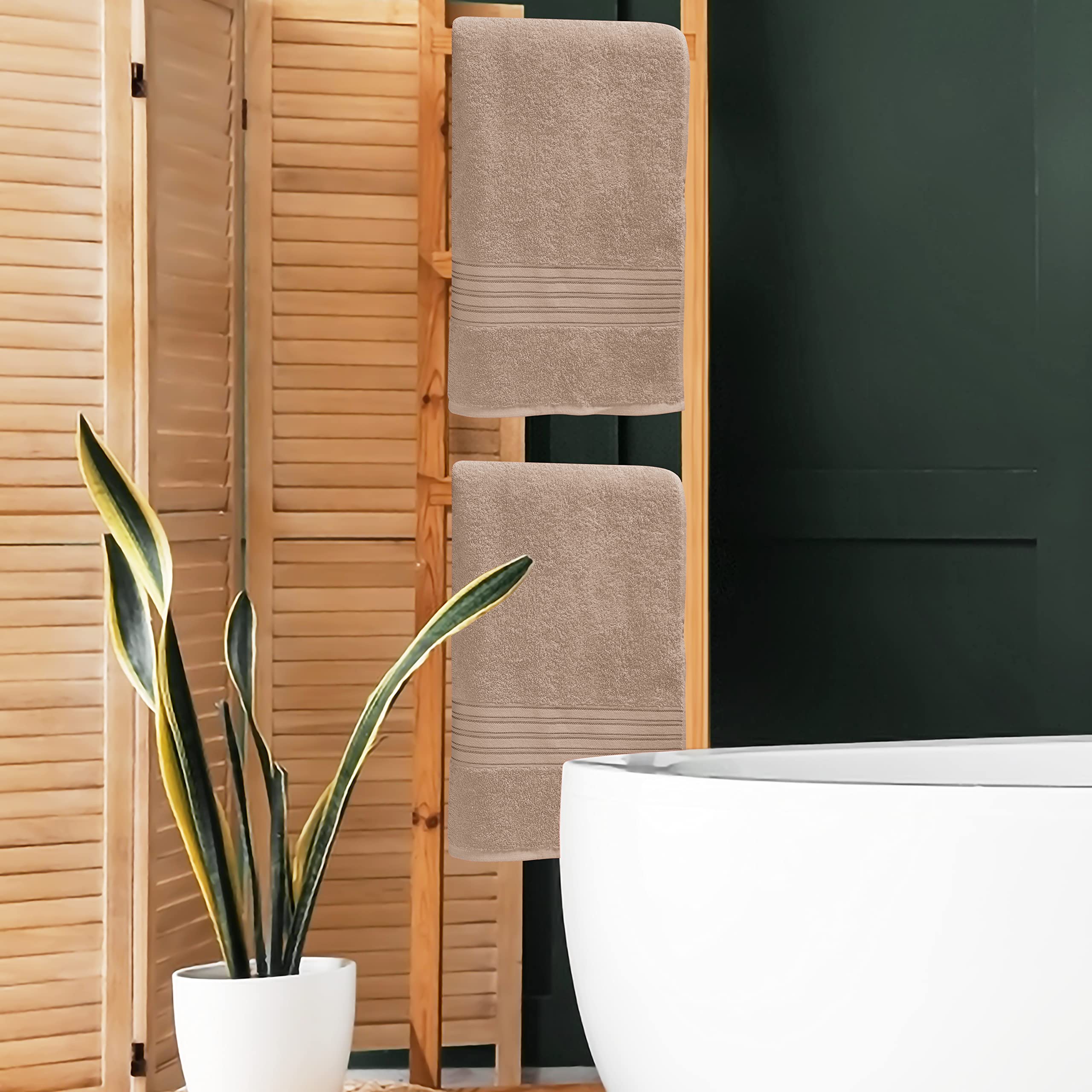 Boutiquo 100% Cotton 2 Pack Bath Towel Set 28X55 Inches, Eco-Friendly Large Bath Towels, Compact Quickdry Lightweight Soft & Hig