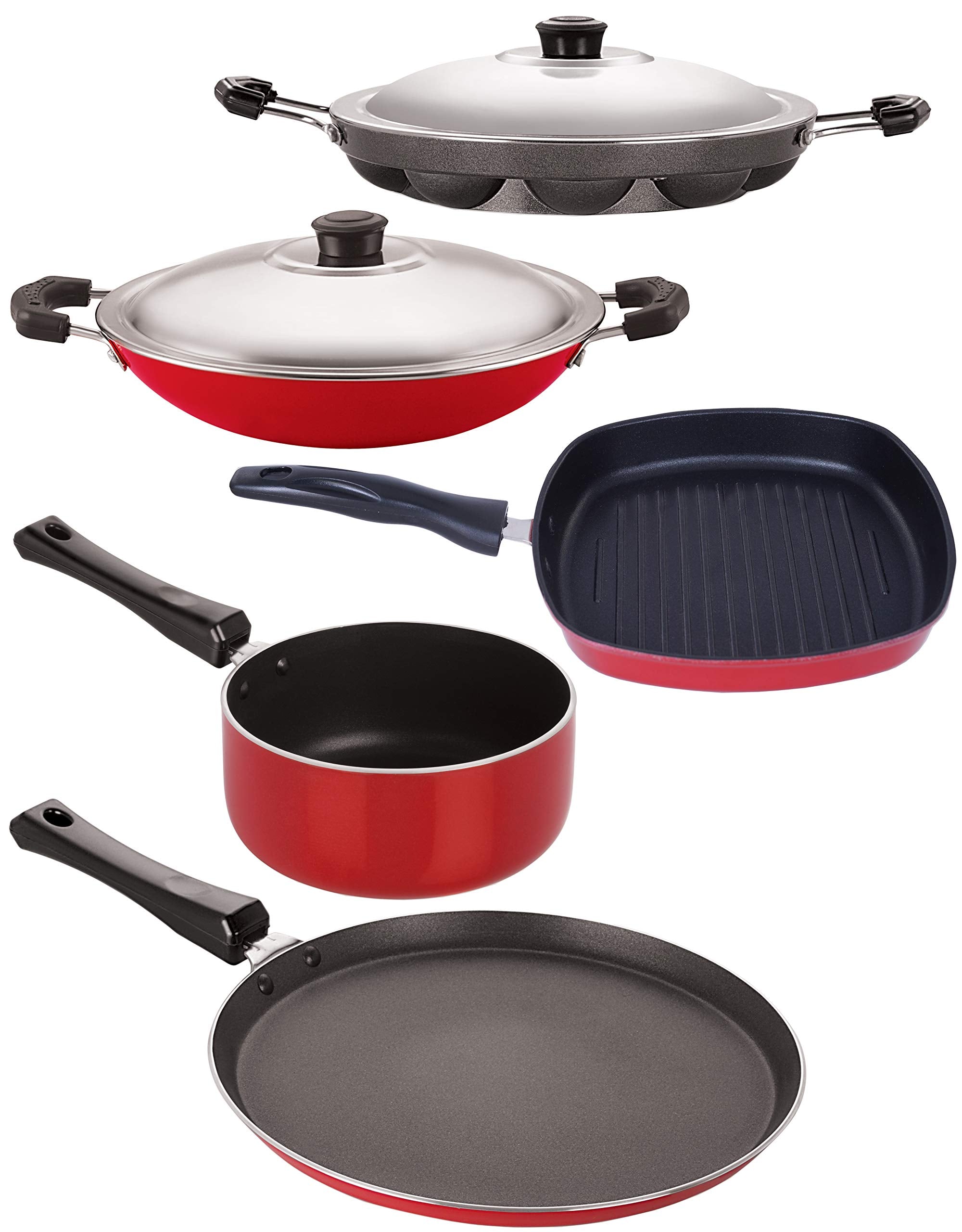 Nirlon NonStick Aluminium 5 Piece Gas Compatible Cookware Utensil Item Online