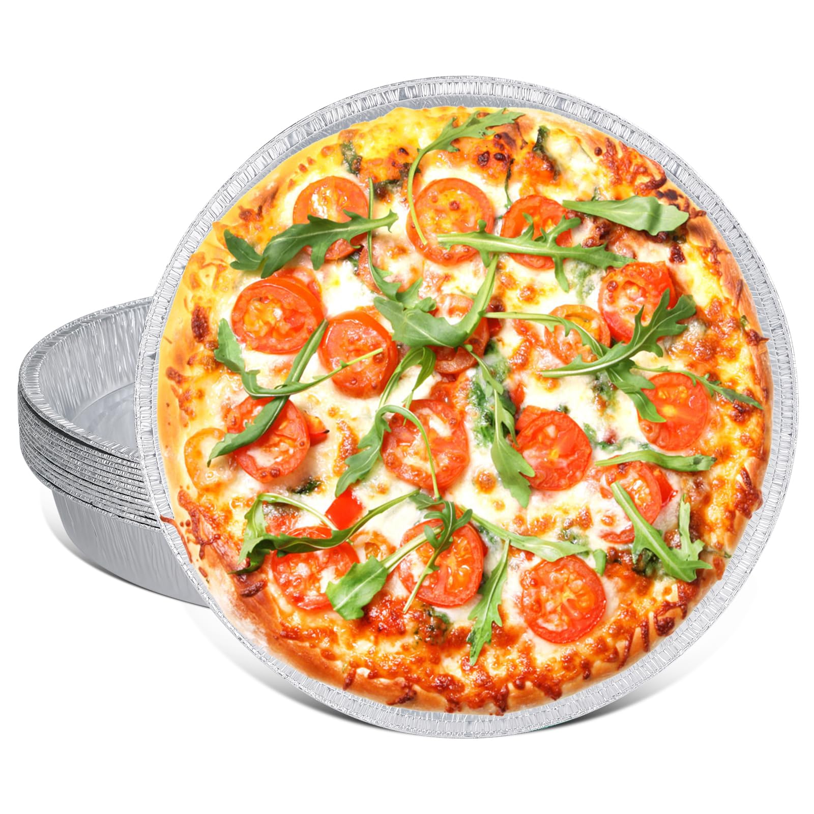 12 Inch Aluminum Pizza Pans, 12 Pack Disposable Round Foil Pizza Pan Trays, Oven & Freezer Safe Disposable Pizza Pan for Baking,