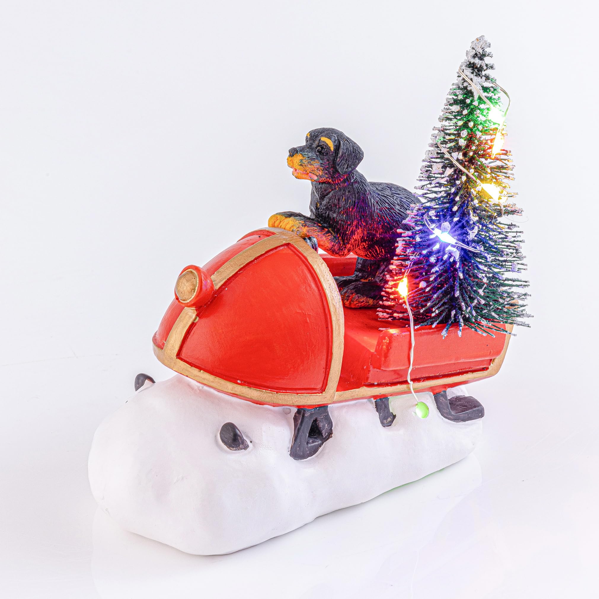 Hyrslnev Christmas Village, sled Dog Lights up The Christmas Tree, Suitable for Christmas Parties, New Year Home Decoration, etc