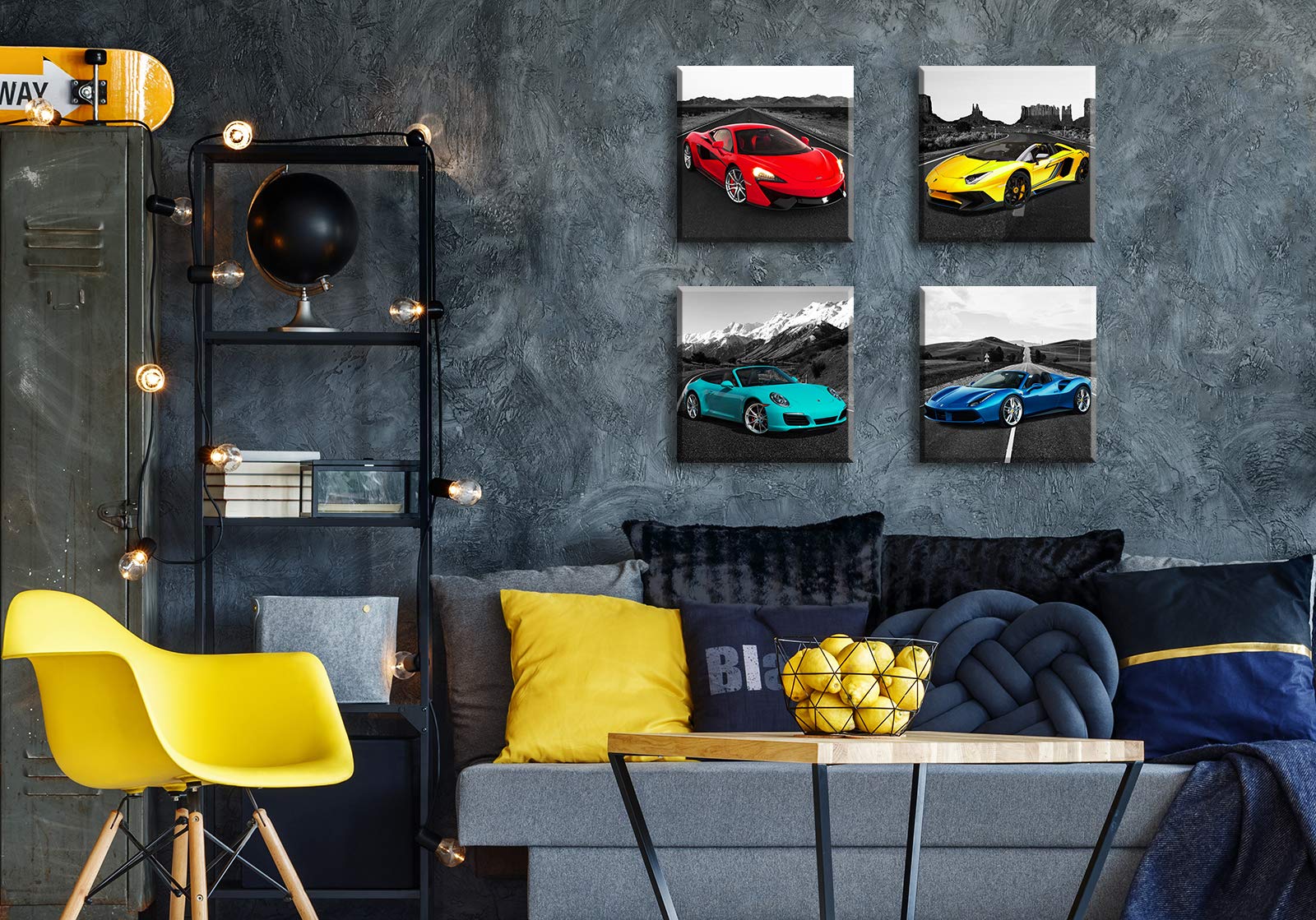 Jiazugo Car Pictures Posters Black And White Wall Decor Art For Teen Boys Room Mens Bedroom Office Canvas Framed Ready To Hang 1