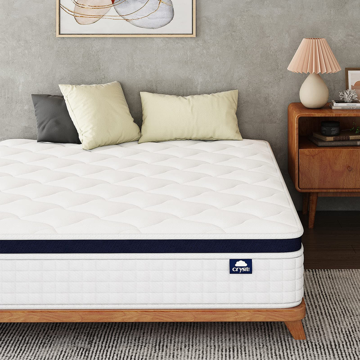 Crystli 14 Inch King Size Mattress Bed In A Box, Hybrid Mattress With Zero Pressure Foam, Innerspring Mattresses For Pressure Re