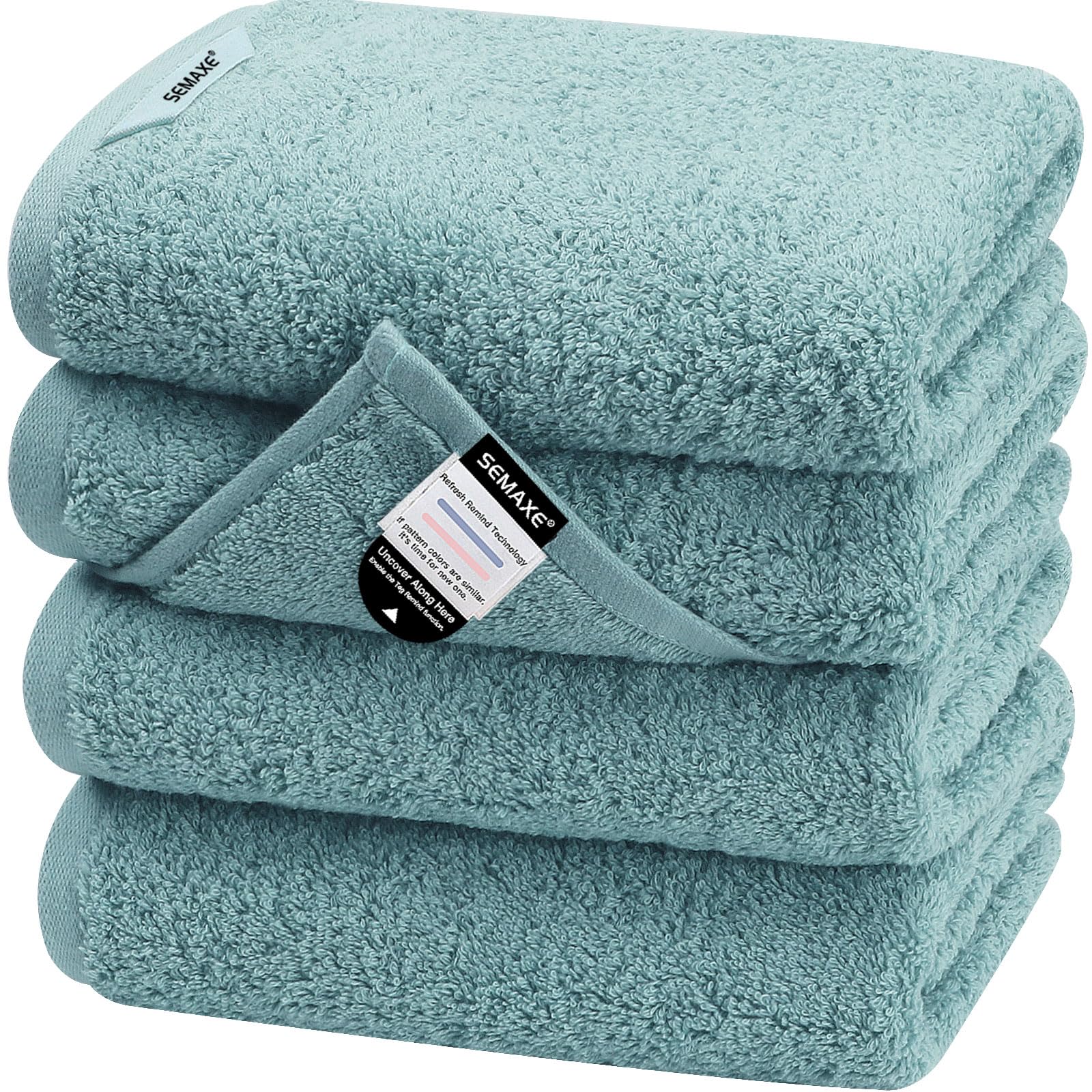 SEMAXE Hand Towel  100% Cotton Towel Set for Bathroom  Soft and Highly Absorbent Towel  Hotel & Spa Quality  16?x 27?(Ice Lake Blue)