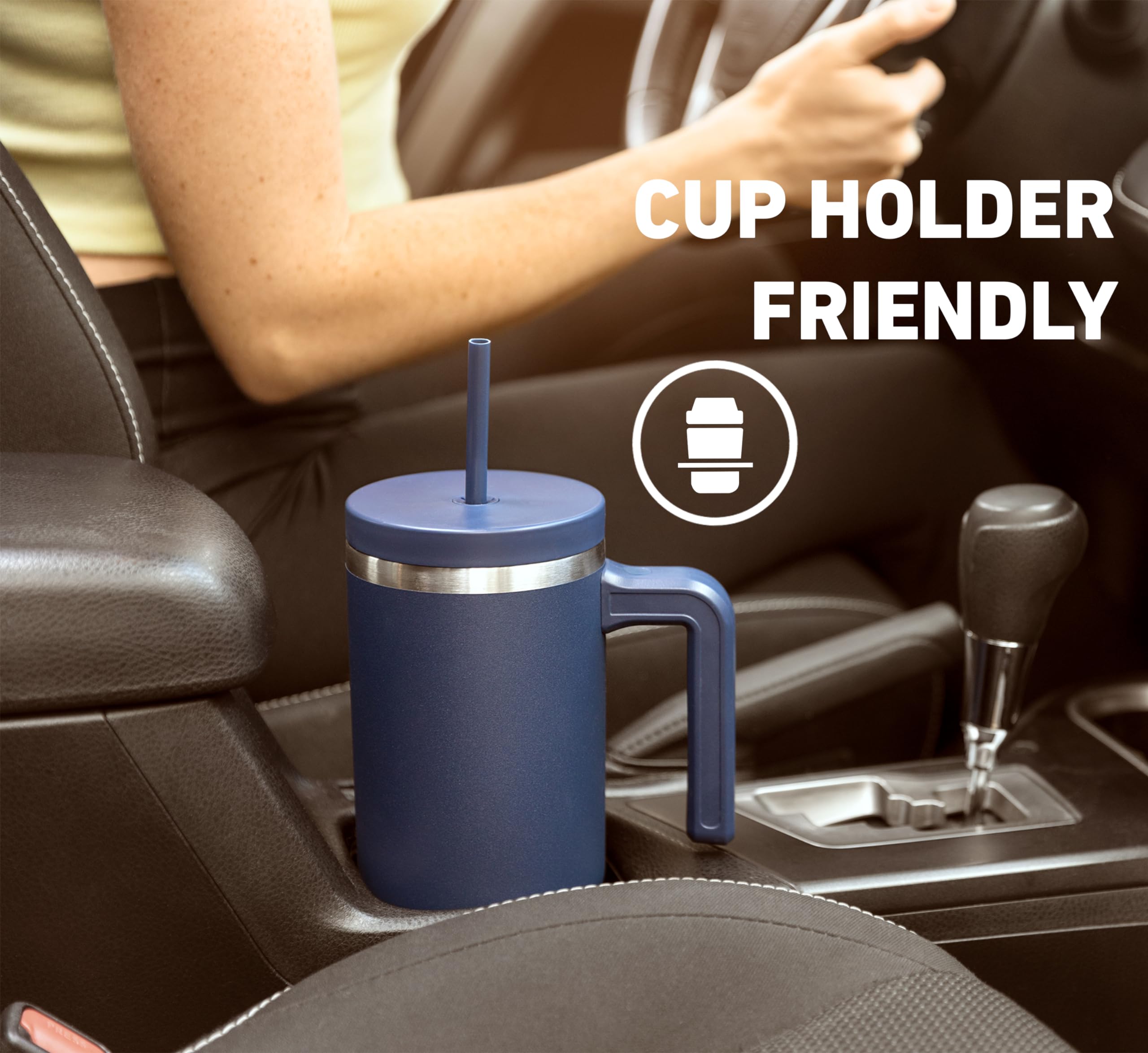 Hydrapeak Voyager 40 Oz Tumbler With Handle And Straw Lid | Reusable Stainless Steel Water Bottle Travel Mug Cupholder Friendly