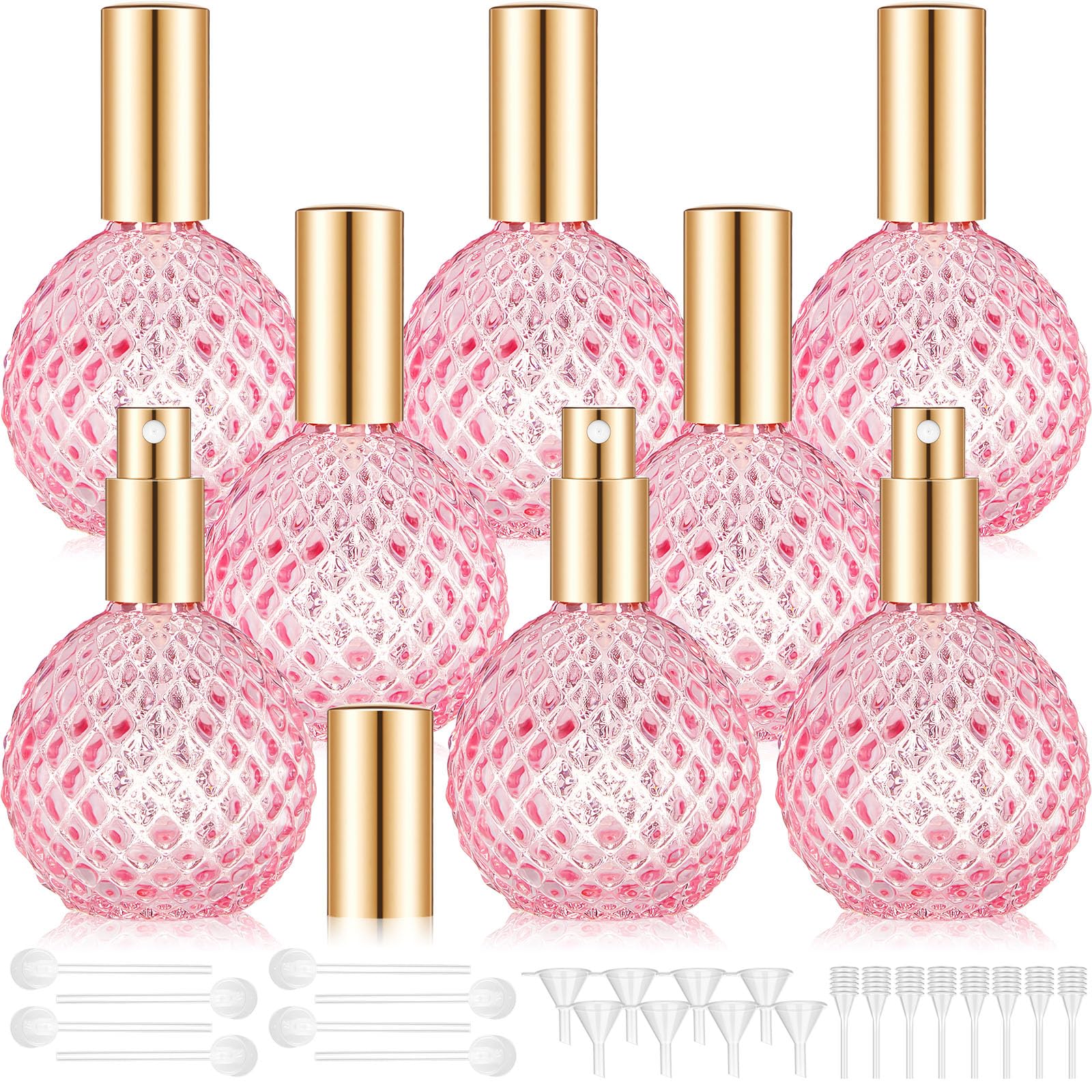 Teenyyou 8 Pack 100Ml Glass Perfume Bottles Retro Empty Perfume Bottle Refillable Decorative Fine Mist Spray Bottles For Women A