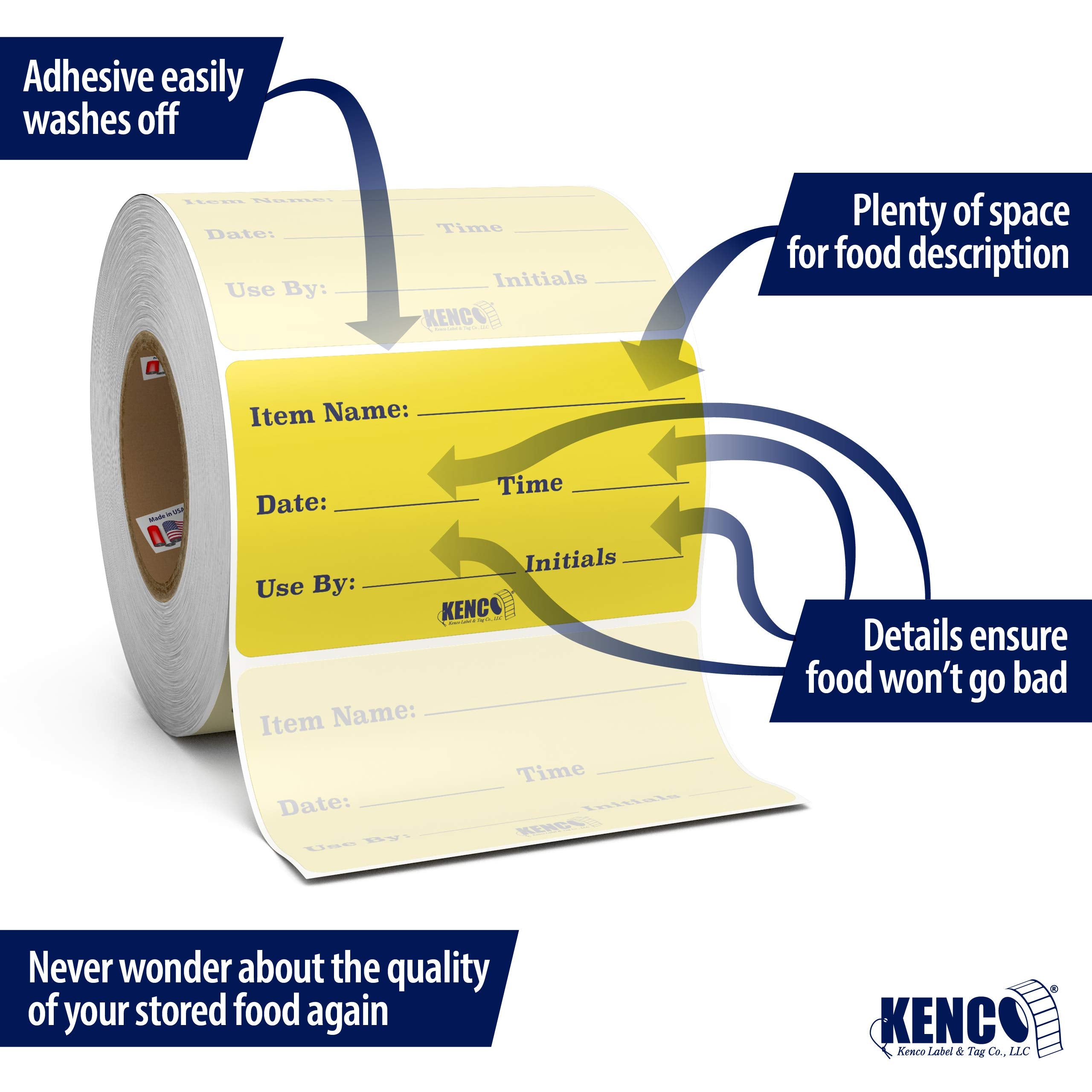 Dissolvable Food Labels For Glass, Plastic Metal, Wood - Washes Off No Residue - Food Prep And Rotation, Canning, Commercial Use